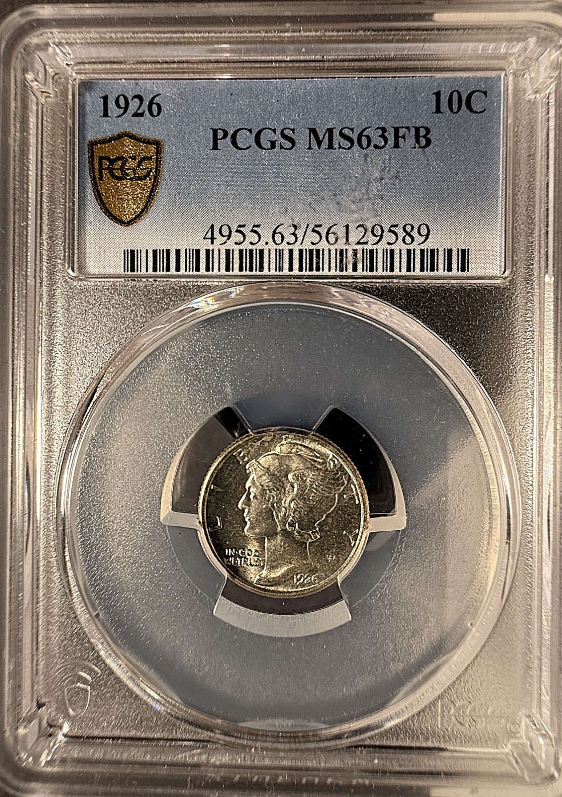 1926 Mercury Head Dime, MS63FB NGC. (20825)
