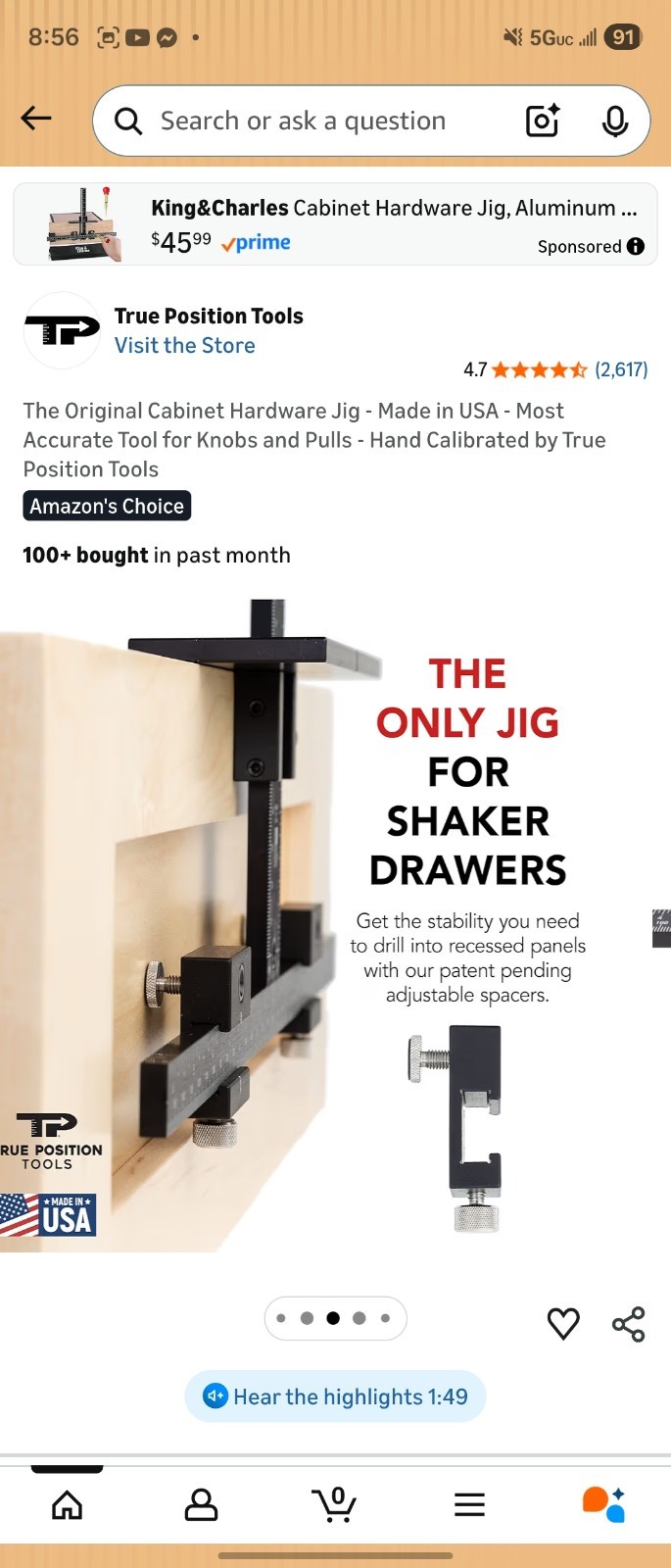 Cabinet Hardware Tool for Knobs and Pulls by True Position Tools