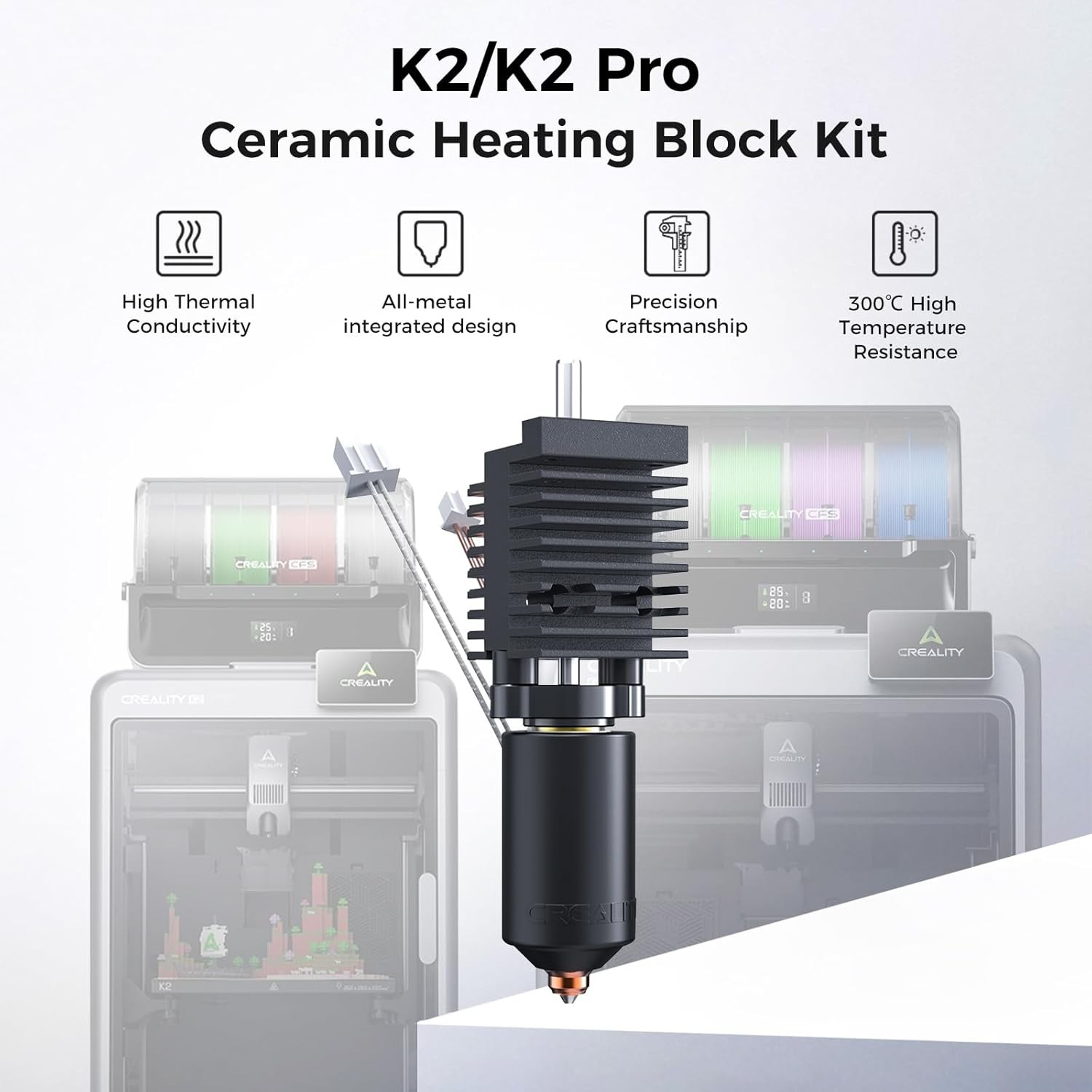 Creality K2 Ceramic Heating Block Hotend Upgrade Kit Quick Swap Official