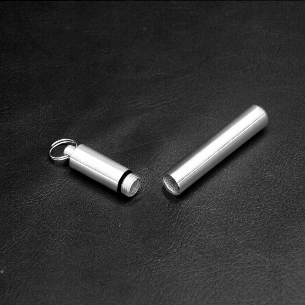 Pill Box Bottle Keychain Holder Container Ear Spoon Tool Around Cap Waterproof