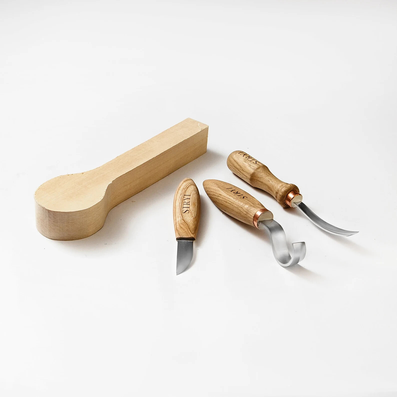 Start Set of Tools for Spoon Carving, Personalized Spoon, Woodcarving Tool STRYI