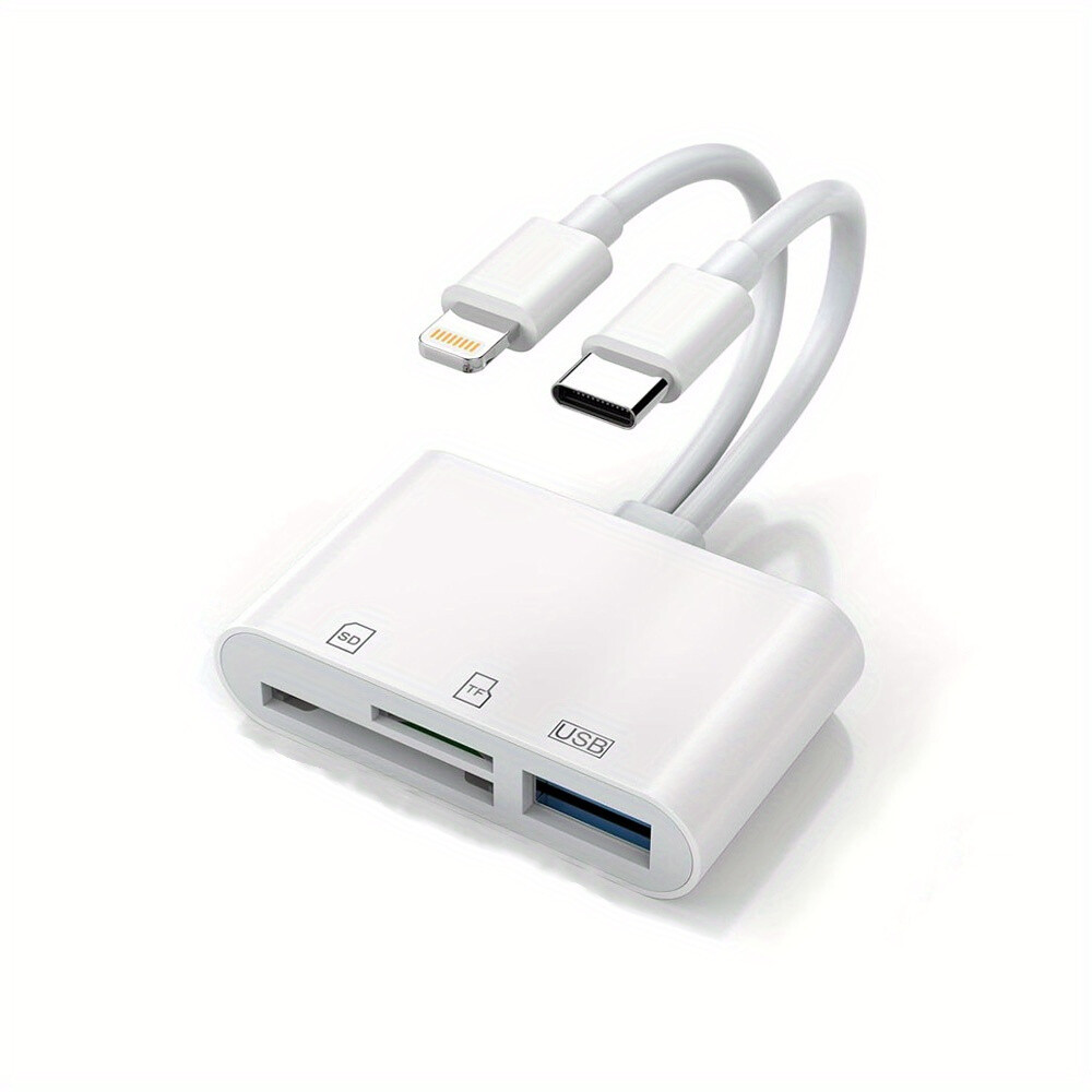 4-in-1 USB3.0 SD/TF Card Reader for iPhone/iPad/Android/PC OTG Adapter plug&play