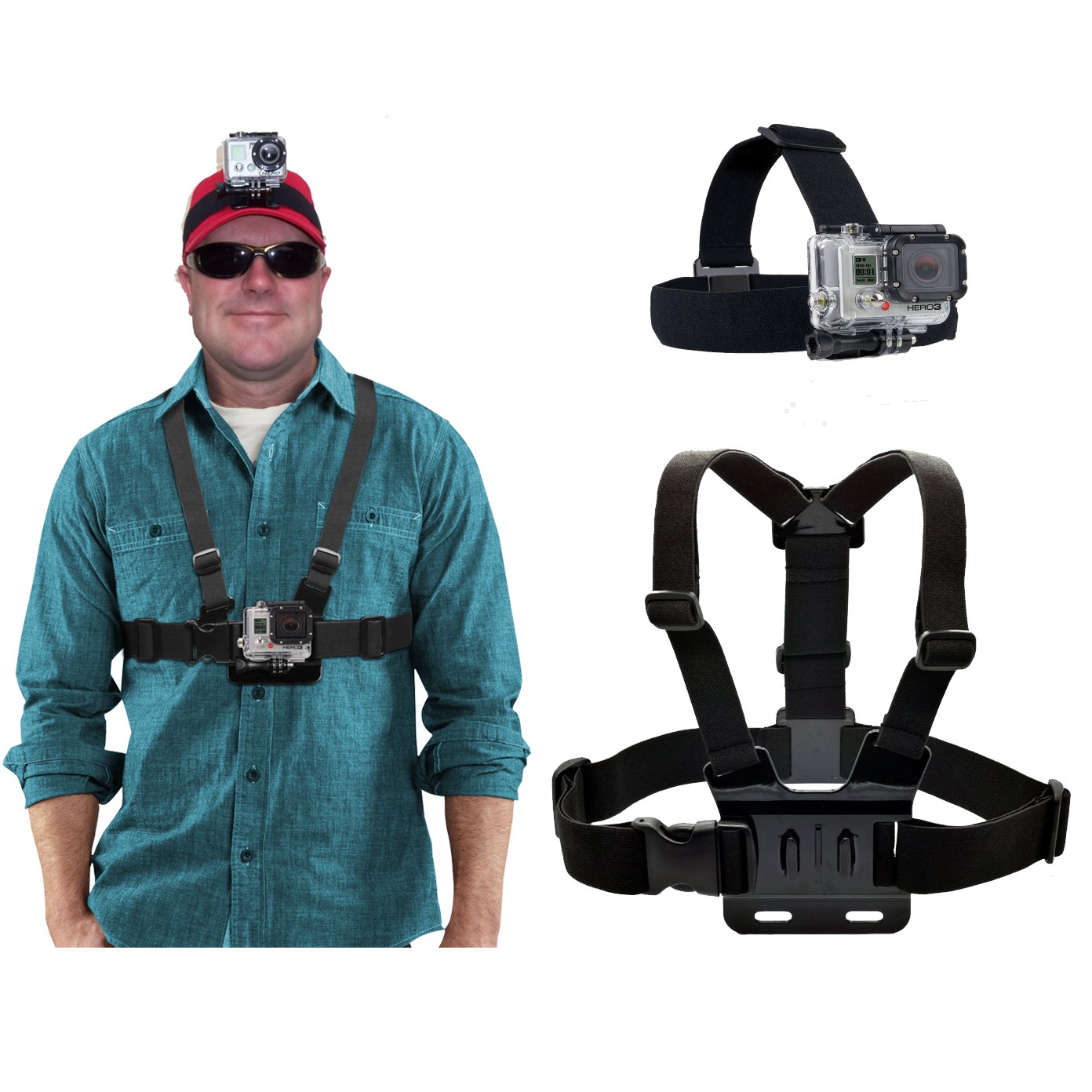 GoPro Head Strap + Chest Strap Mount Kit – Hero 2 3 4 5 6 7 8 9