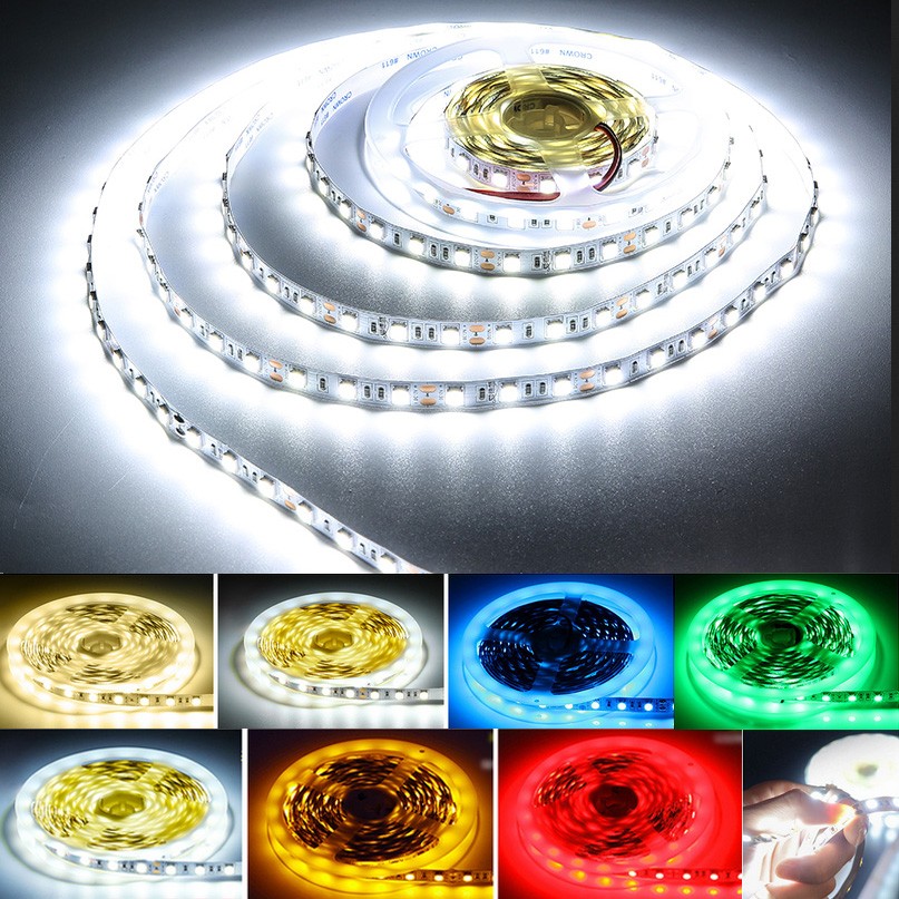 5M SMD 5050 Super Bright RGB White Flexible 300 LED Strip Lights Room Lamp DC12V