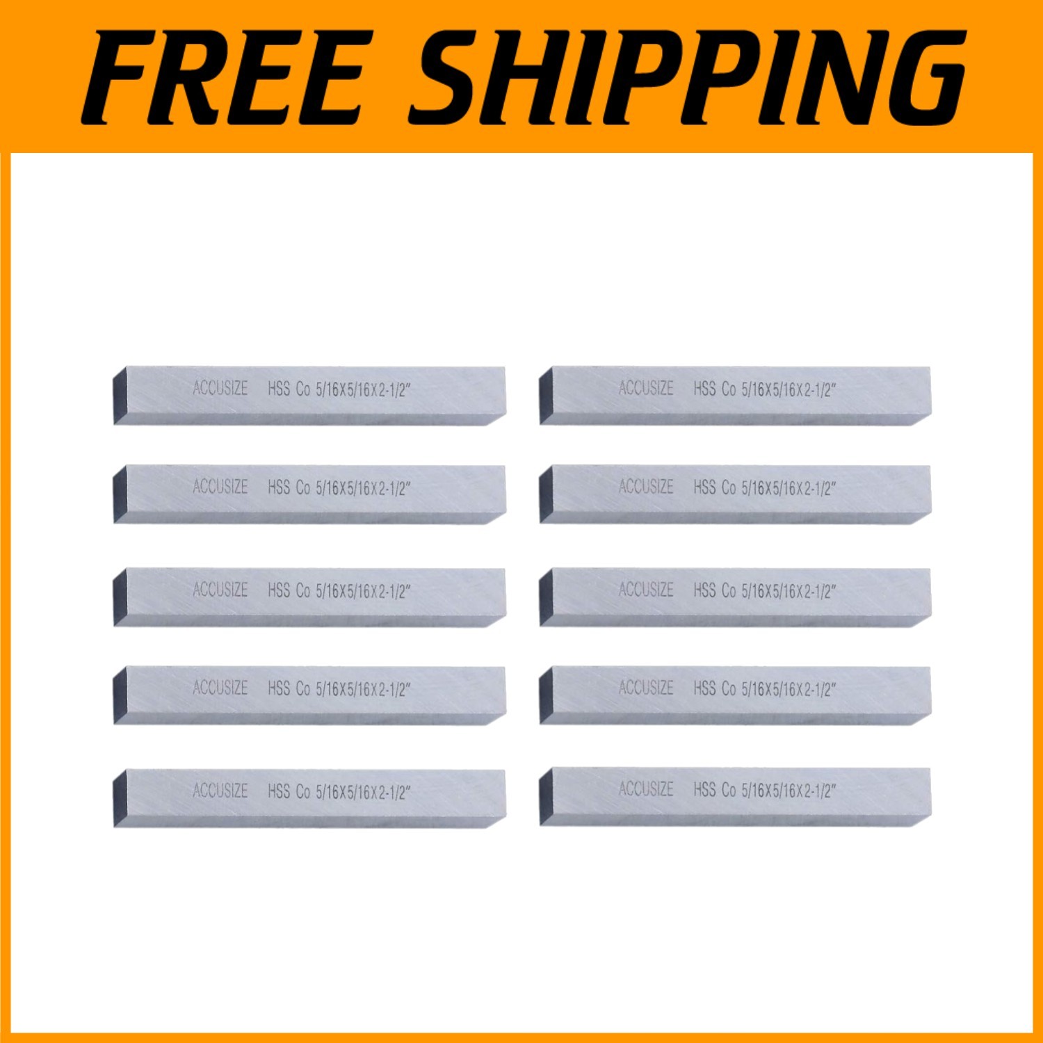 High-Speed Steel Lathe Tool Bits, Pack of 10