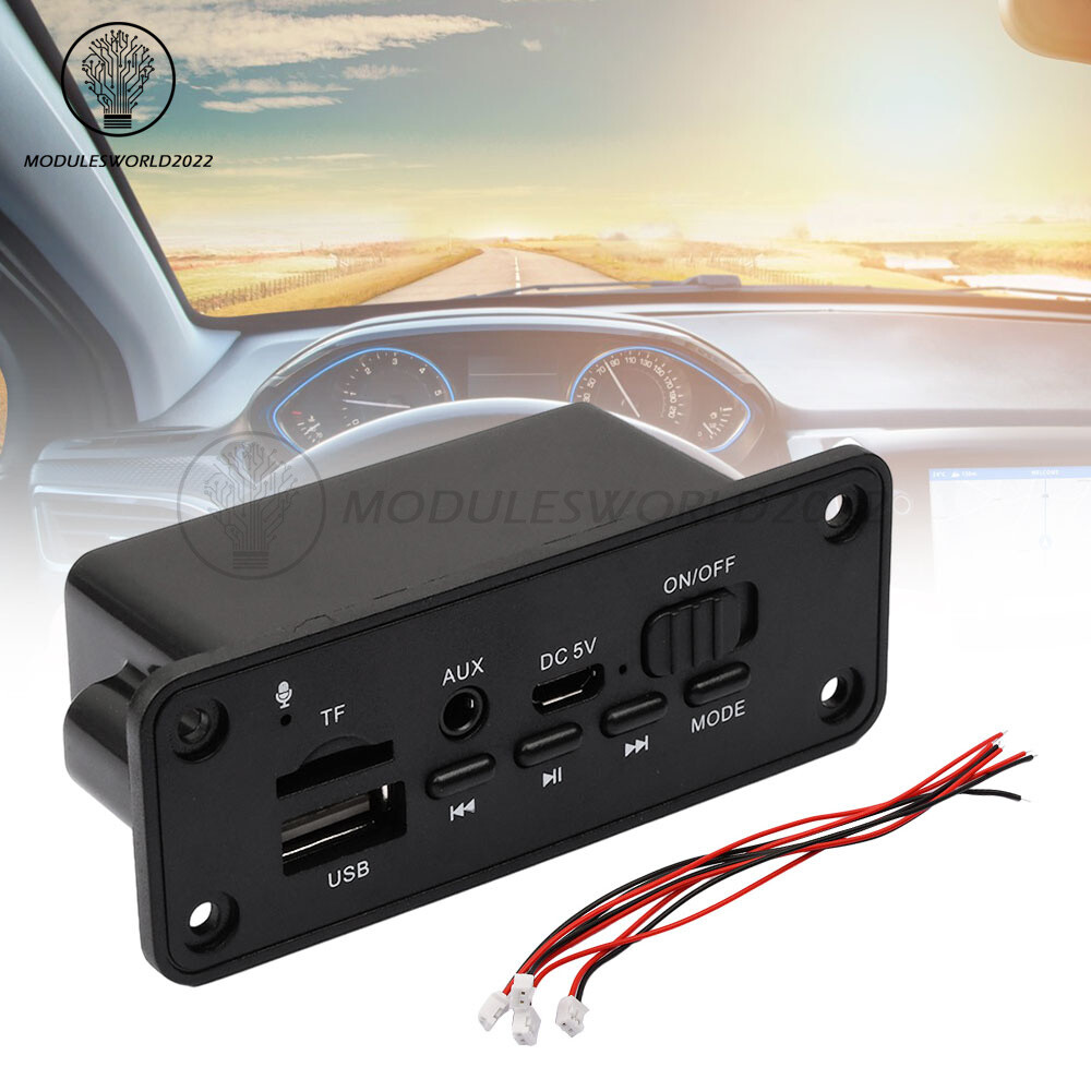 Car MP3 Audio Amplifier Decoding Board 2*3W Bluetooth USB  TF Card AUX Player 5V