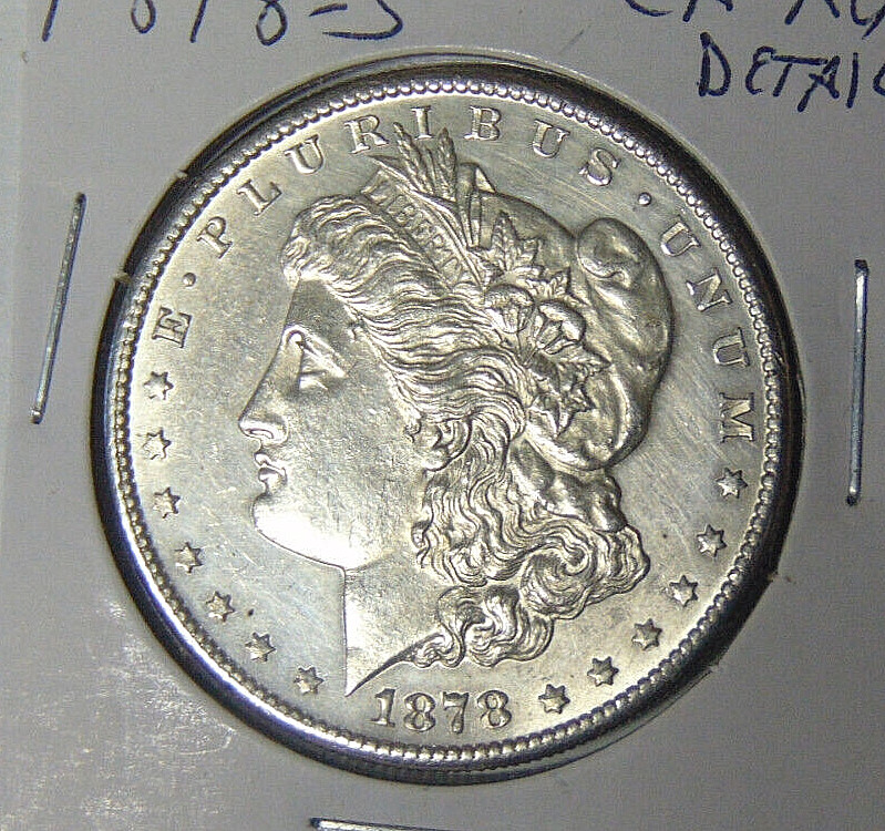 Choice AU 1878-S Morgan Silver Dollar Cleaned San Francisco Mint (112424)