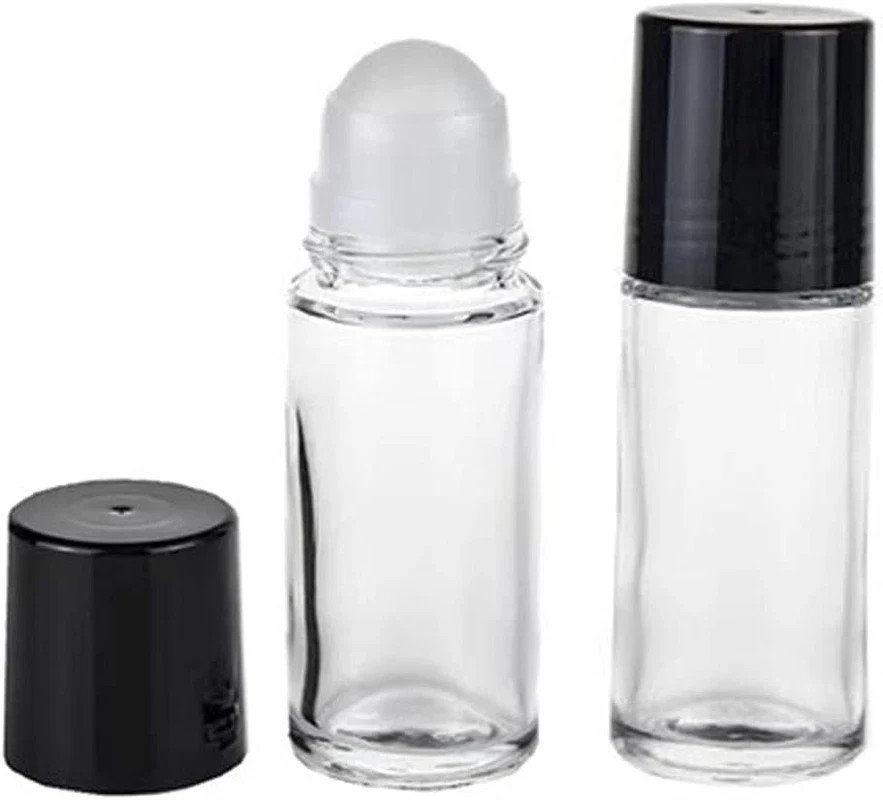 2 Pcs 50Ml/1.7Oz Glass Deodorant Roller Bottle Empty Roll on Bottles Deodorant C