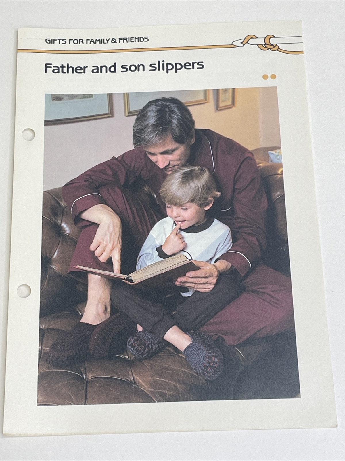Father & Son Slippers Marshall Cavendish Crochet Pattern Card