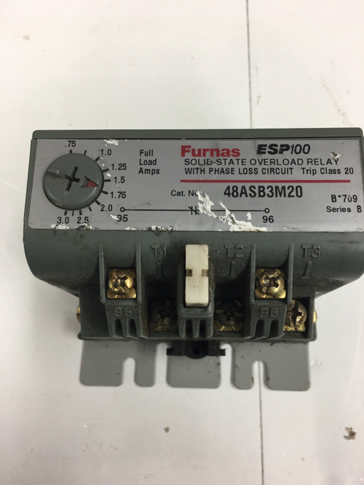 FURNAS  48SB3M20, .75-3 amps OVERLOAD,(bin 8)