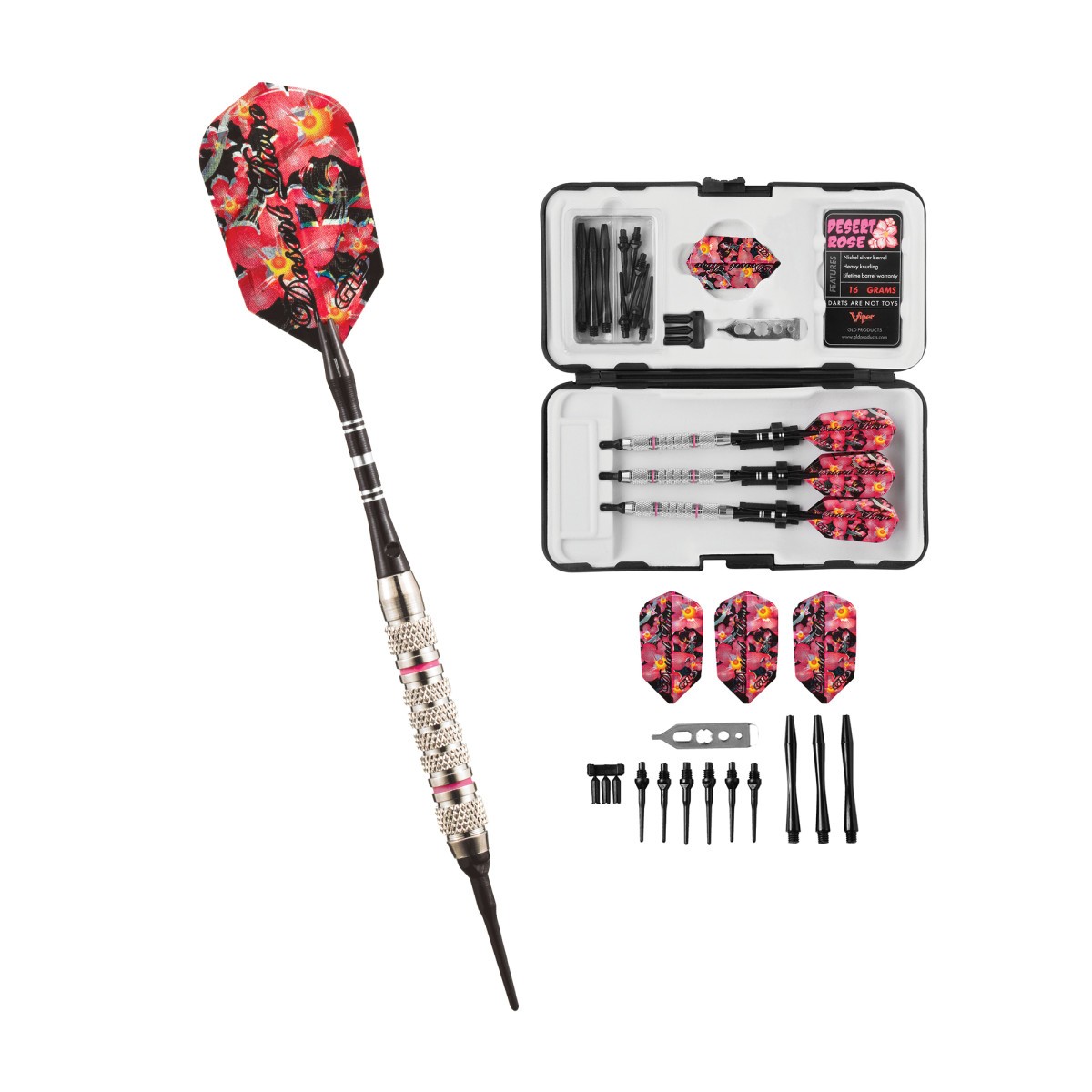 Viper Desert Rose Soft Tip Darts - Dartboard Game Accessory - 16 Grams