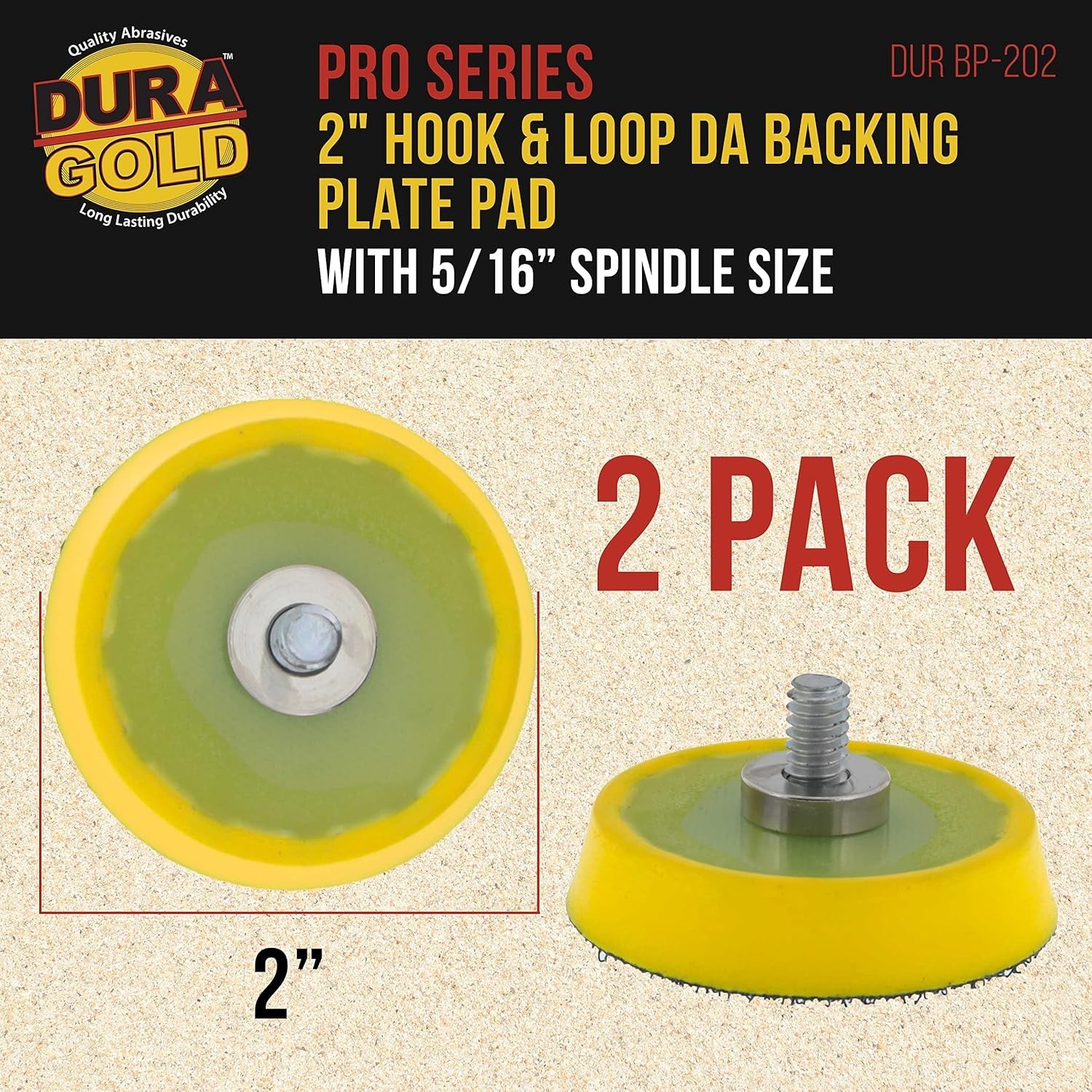 Coarse Grit 2" Backing Plate Pads - Durable & Efficient Sander Solution, 2 Pack