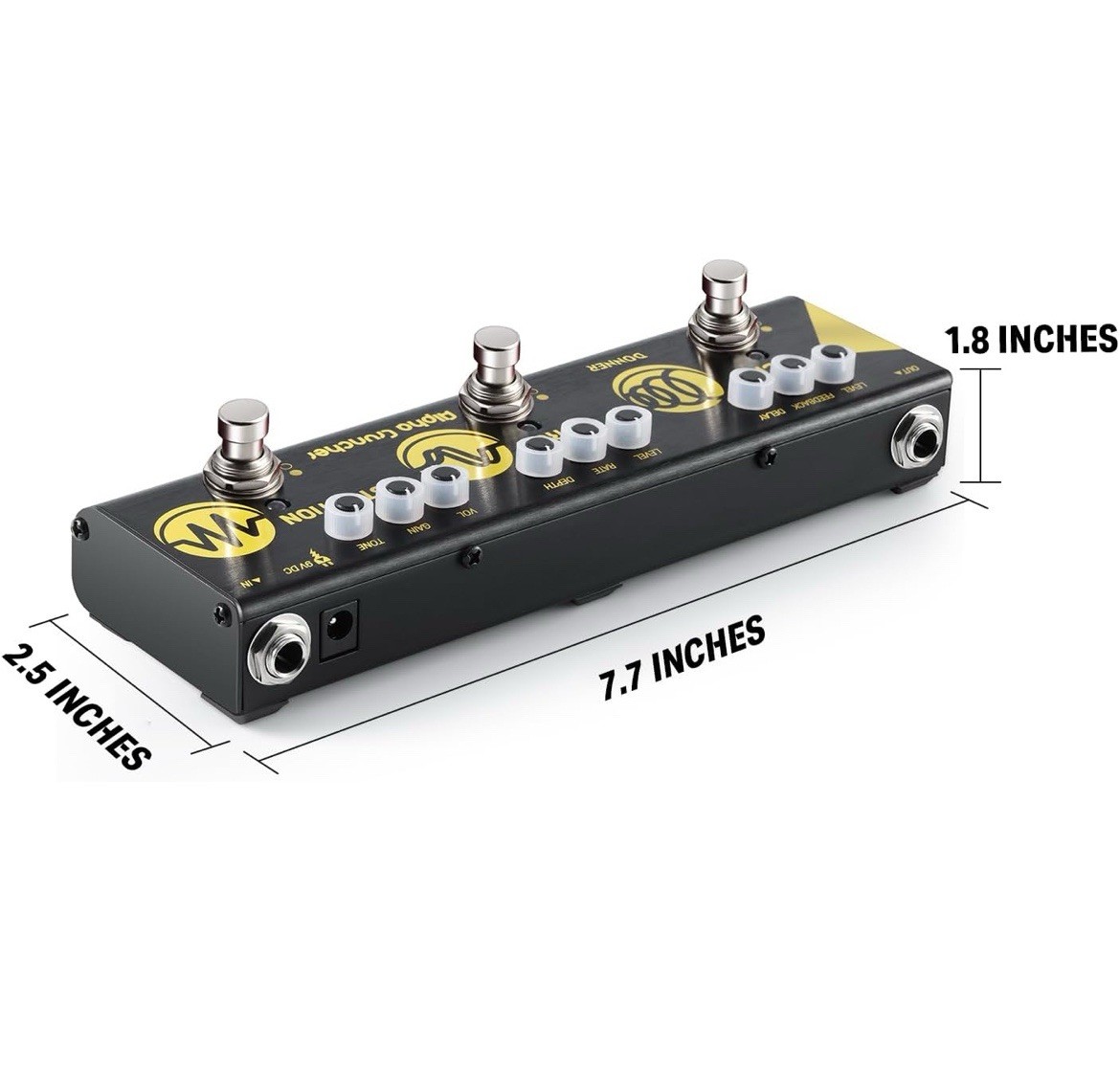 Donner Alpha Cruncher Multi Effects Pedal Delay Chorus Distortion With Adapter/