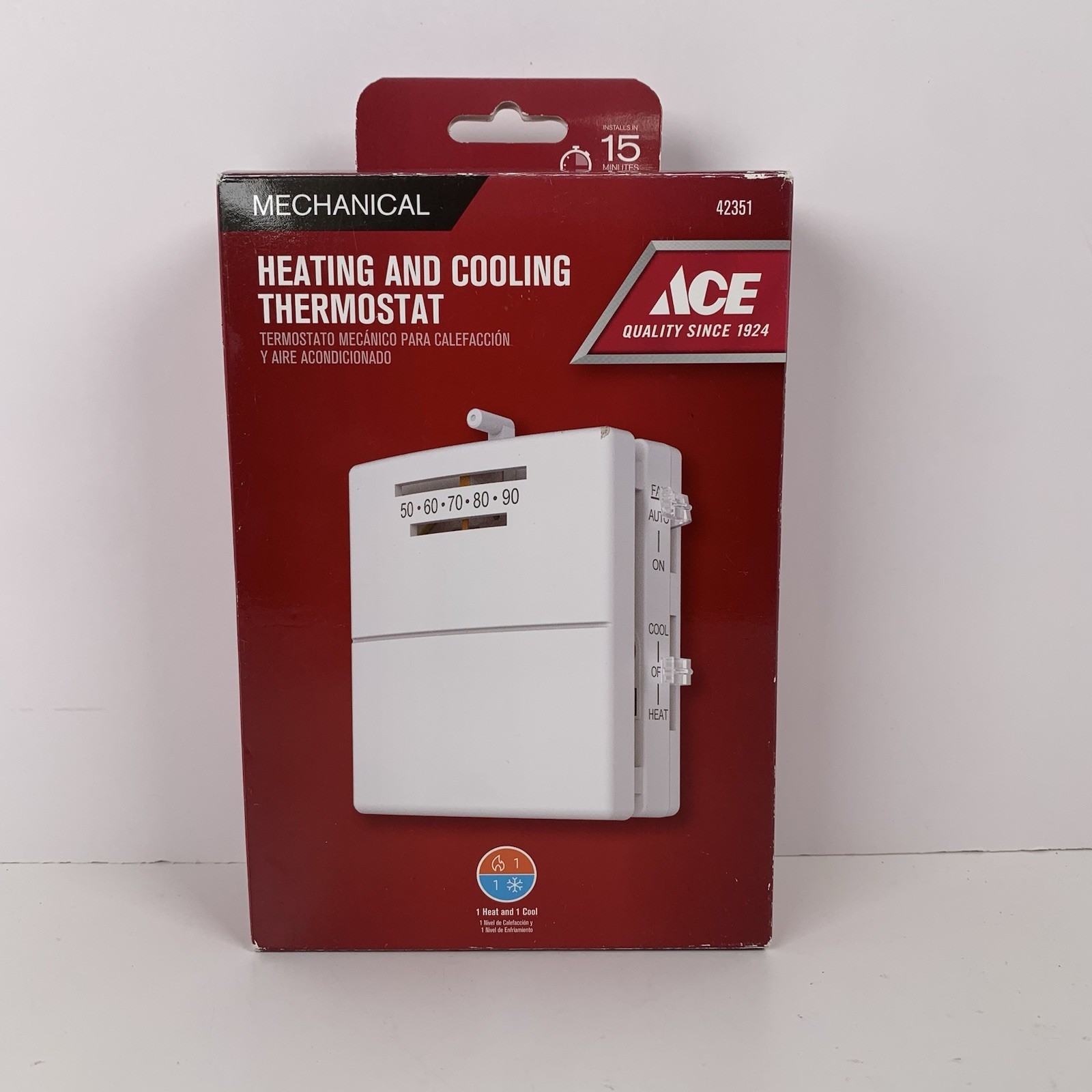 ACE 42351 Manual Thermostat Heating & Cooling 24 Volt New
