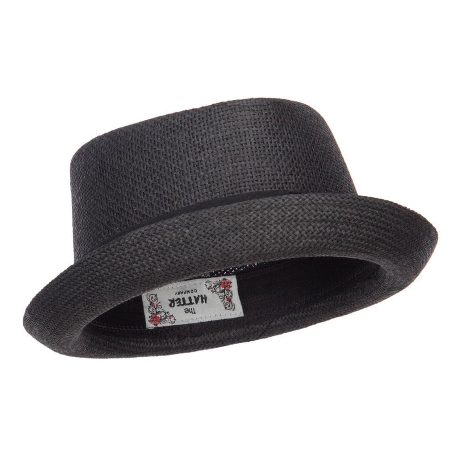 Big Size Solid Upbrim Pork Pie Fedora XX-Large-3X-Large Black