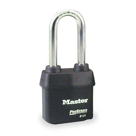 Master Lock 6121Nkalj Padlock, Keyed Alike, Long Shackle, Rectangular Steel