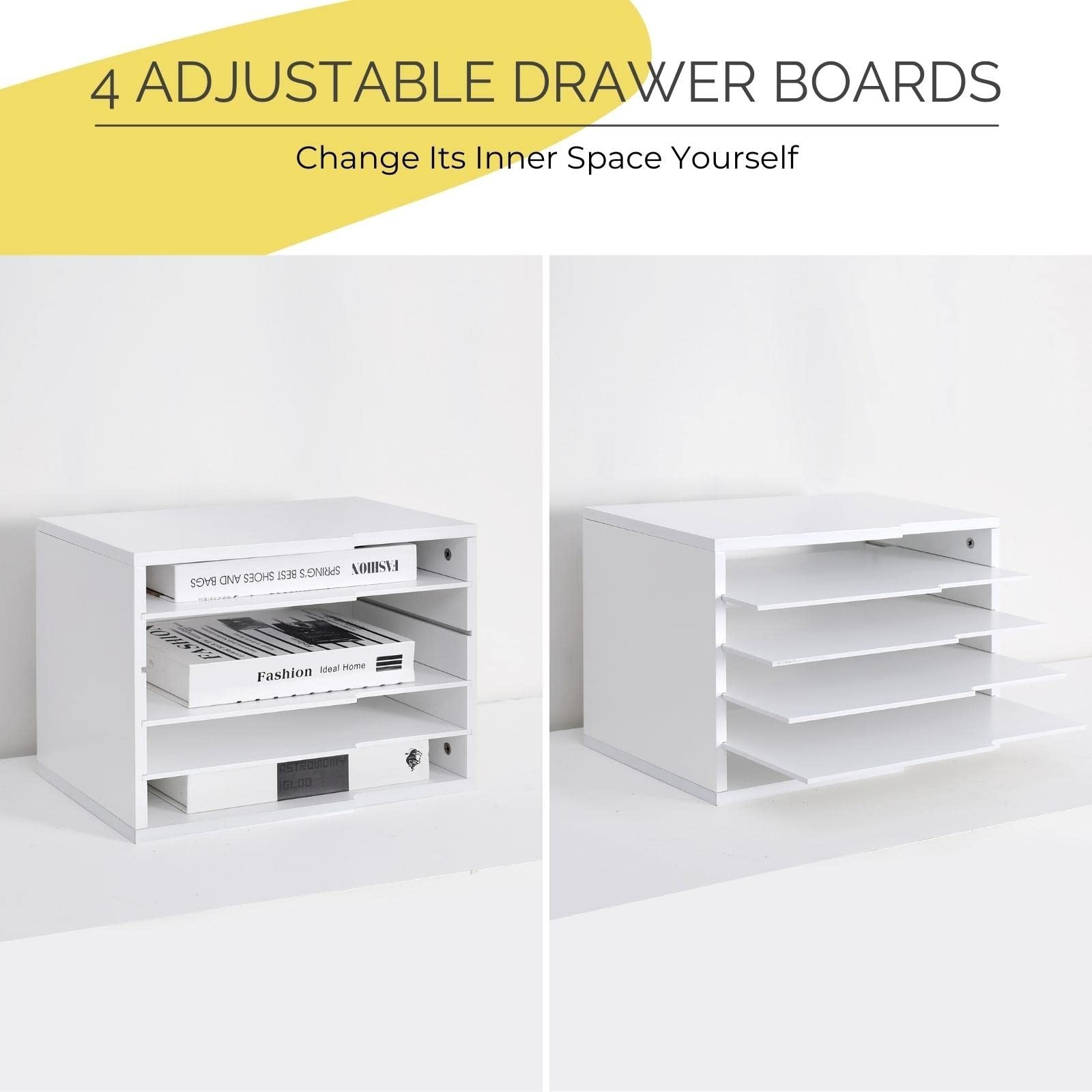 LAPTAIN Desktop File Sorter with 4 Adjustable Shelves for Home and Office, Pa...