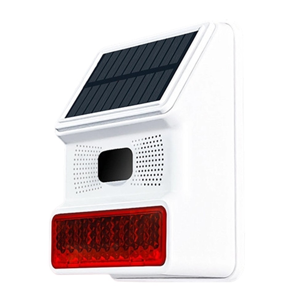 Wireless Solar Powered Alarm for Outdoor Use 433MHz with Light and Sound