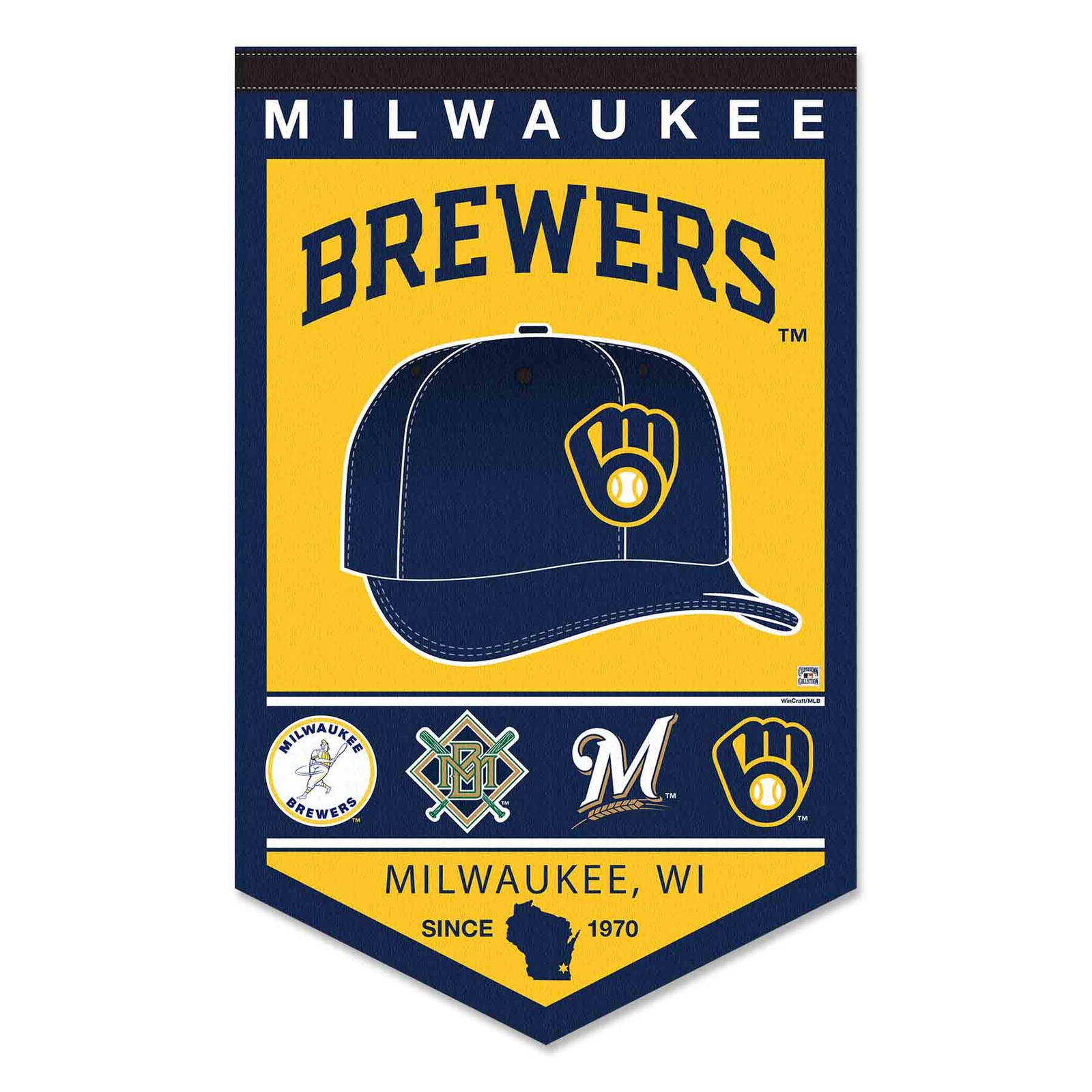 Milwaukee Brewers History Heritage Logo Banner Flag