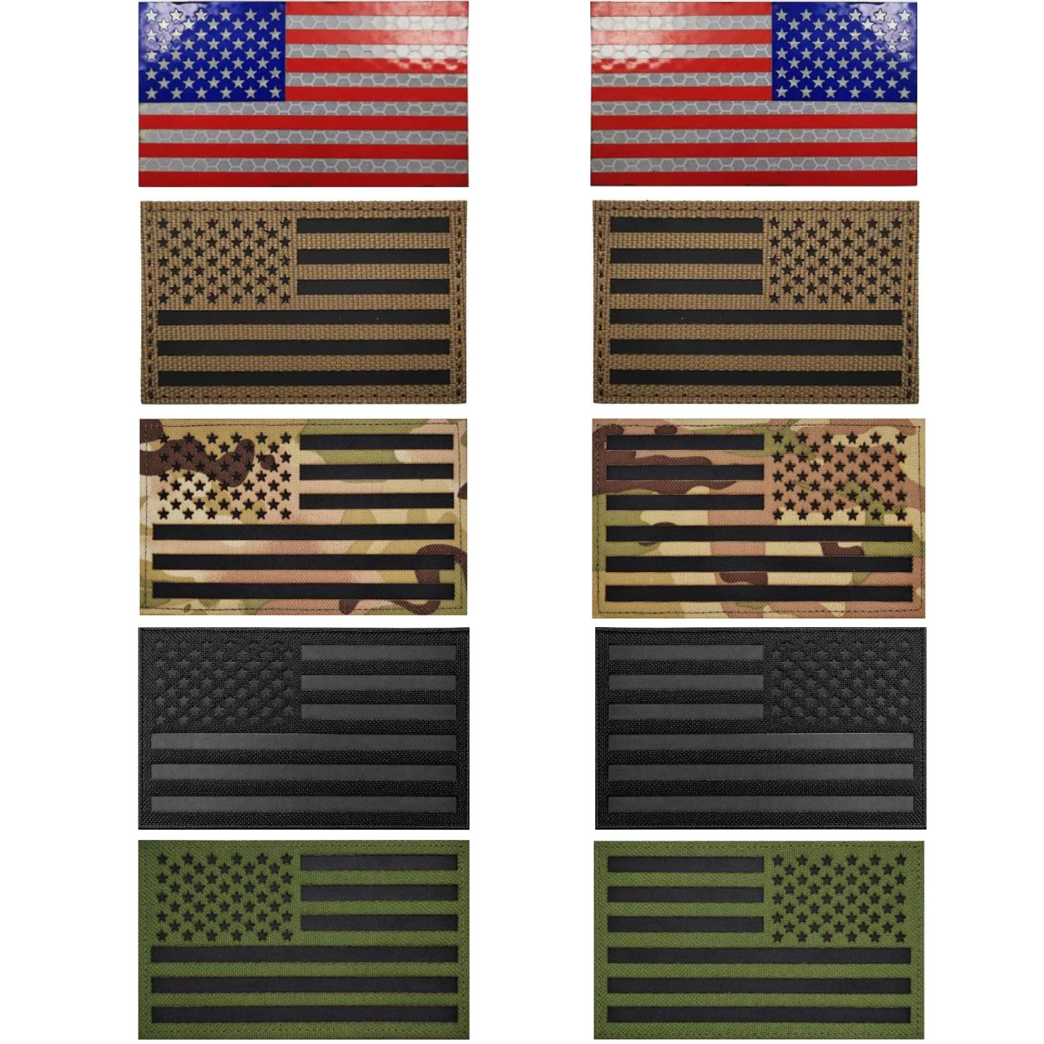 Infrared IR Reflective USA American Flag Patch 3.5x2 VELCRO® Brand Backing