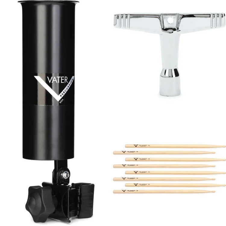 Vater Drumstick Holder with Sticks and Drum Key