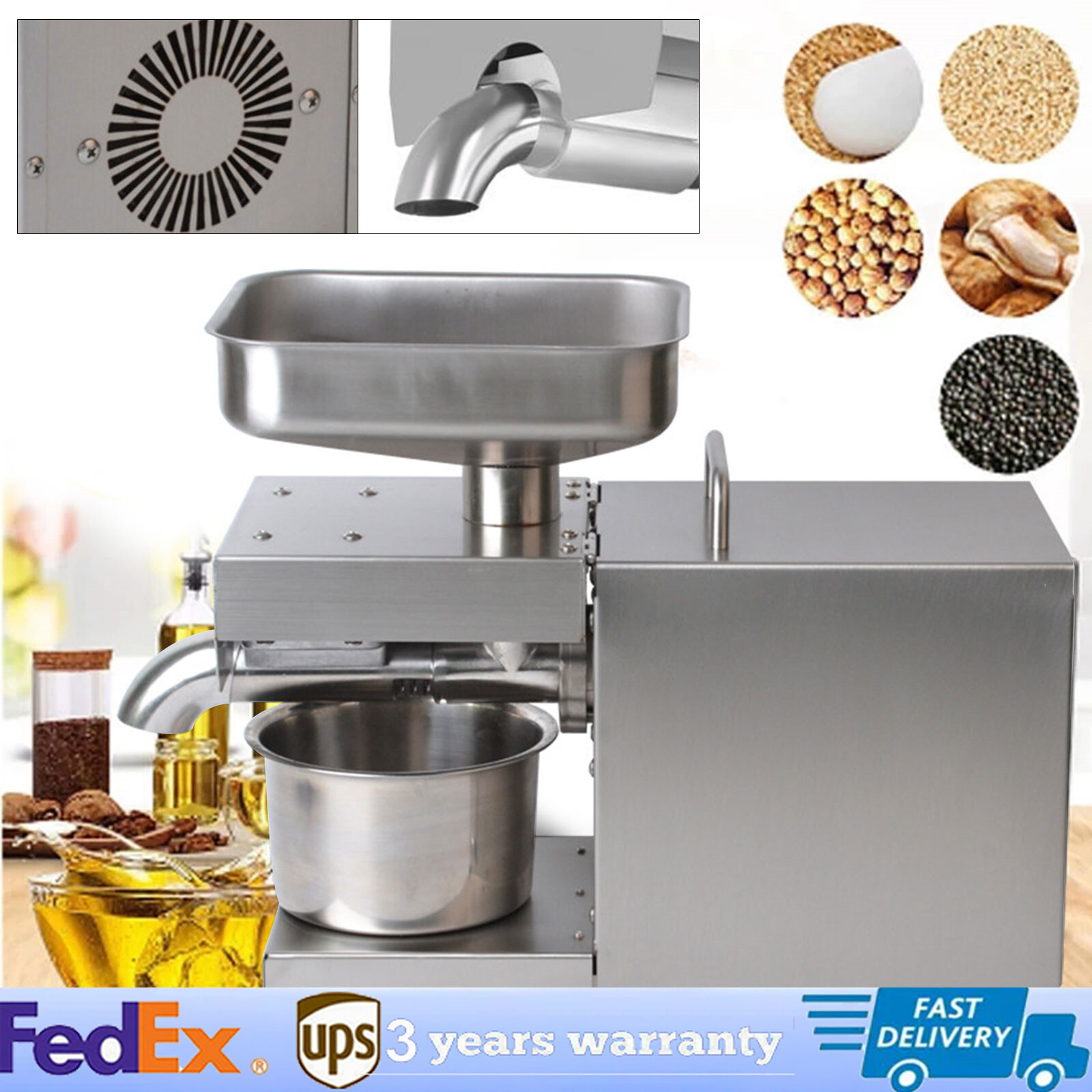 Commercial Automatic Oil Press Machine Oil ExpellerElectric Cold/Hot Oil Machine