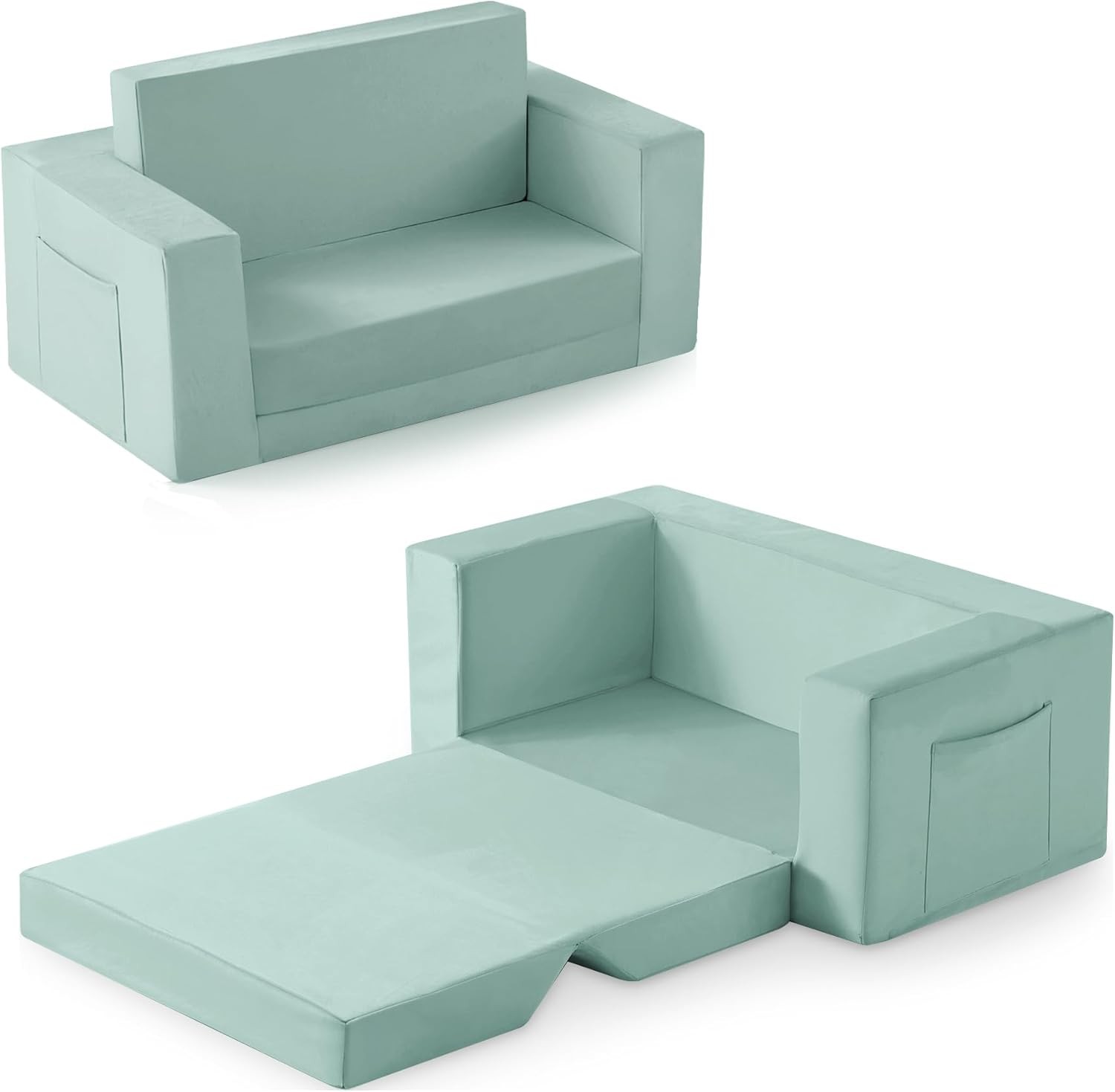 Kids Couch 2-in-1 Toddler Chair Comfy 1-3 Years Convertible Kids Chair Toddler