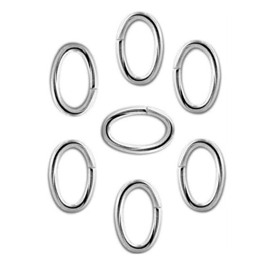 Real Silver Plated Open Oval Jump Rings 4x6mm 20 Gauge (50)