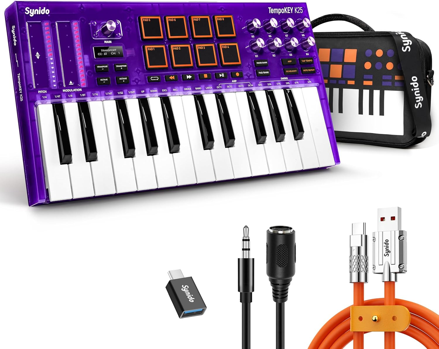 MIDI Keyboard Controller Beat Maker Machine 25 Key USB MIDI Keyboard Controller