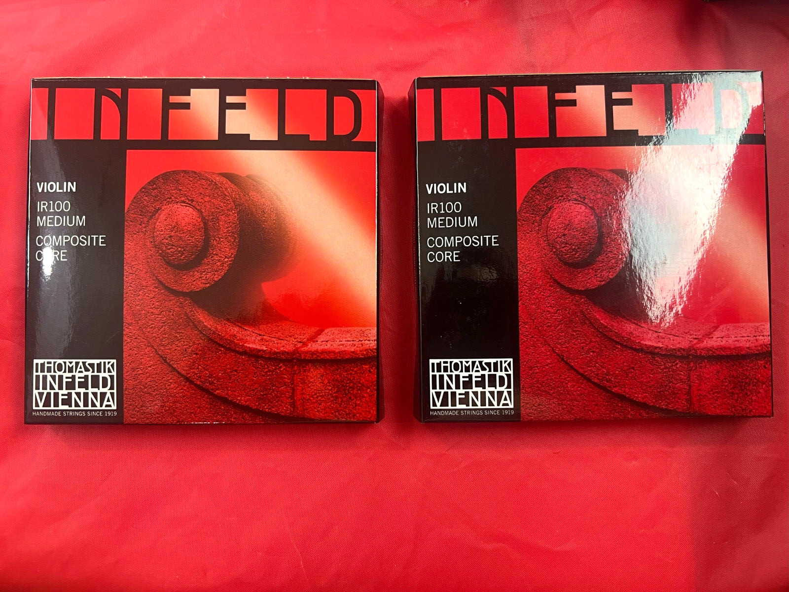 2 x 100% Authentic Thomastik Infeld Red Violin String  Set 4/4 Removable E Ball