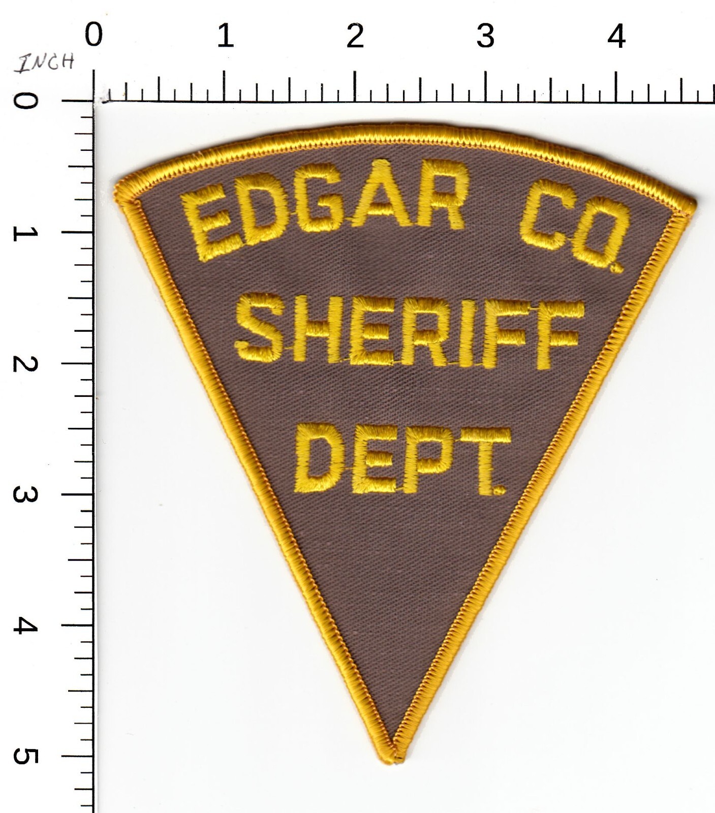 PIE SHAPE--  EDGAR COUNTY SHERIFF DEPARTMENT ILLINOIS POLICE COLLECTIBLE PATCH