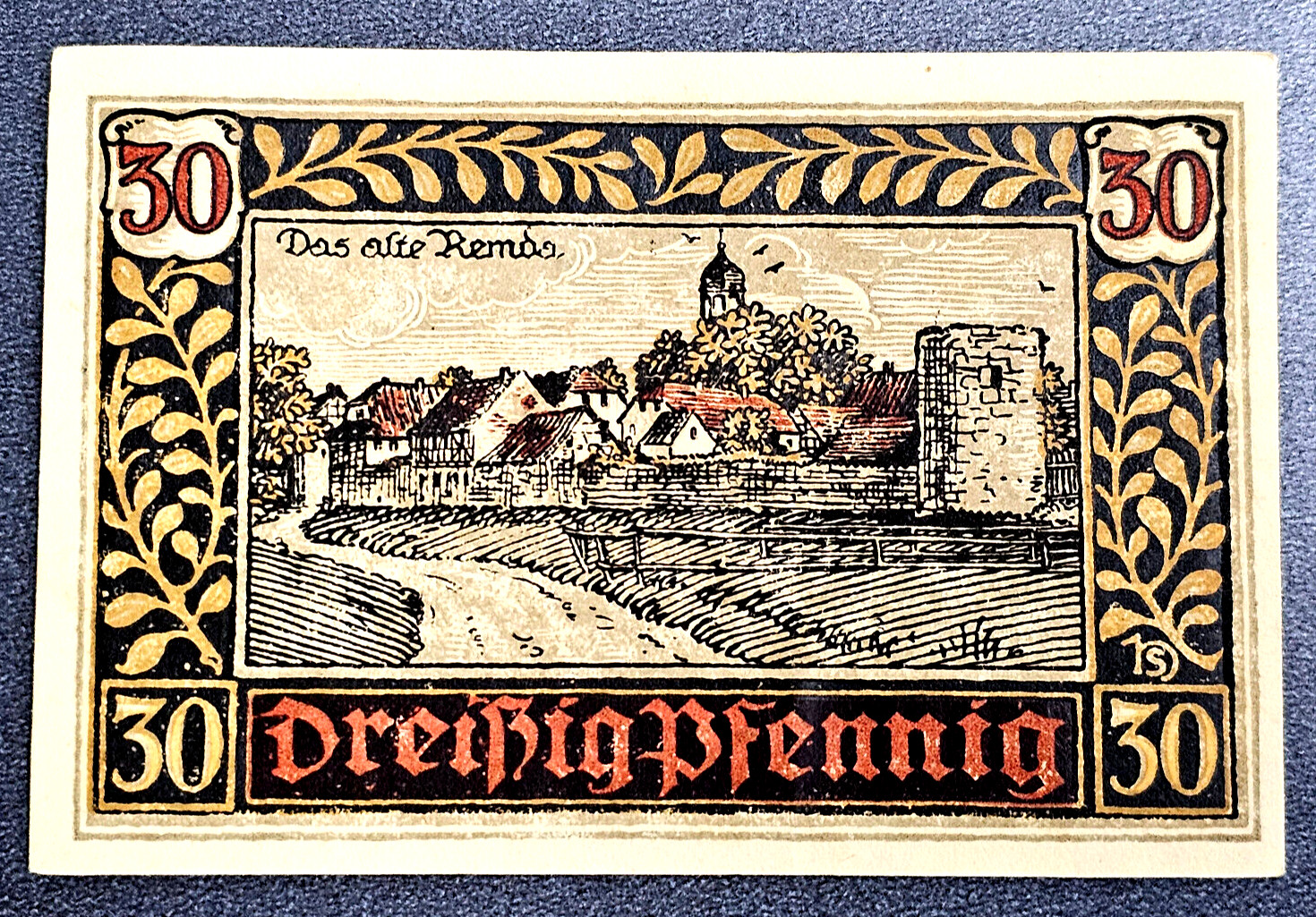 REMDA NOTGELD 30 PFENNIG 1921 EMERGENCY MONEY GERMANY BANKNOTE (34061)