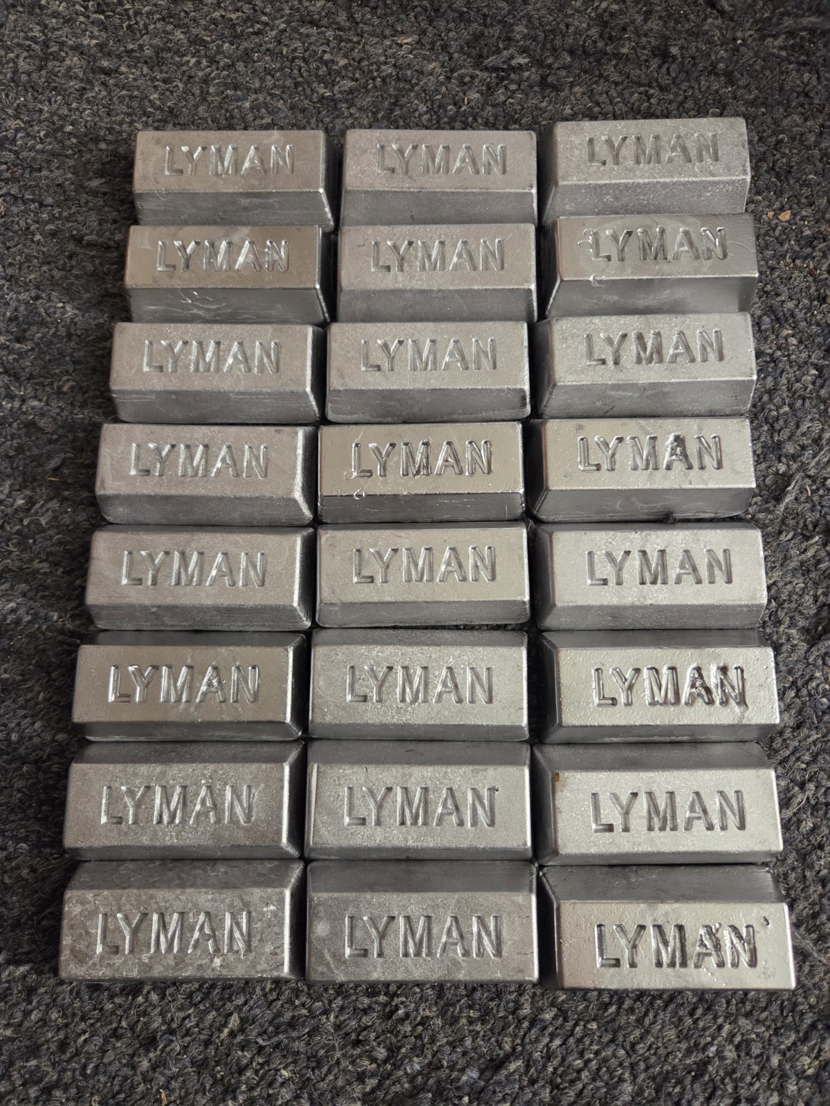 LEAD INGOTS 24 lbs cleaned and fluxed made from Wheel Weights lead.