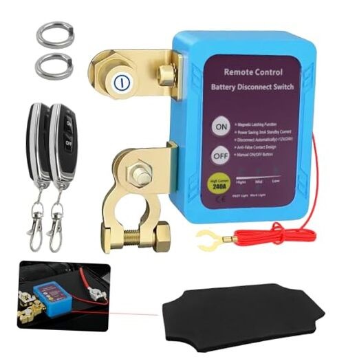 Smart Kill Switch for Cars, 12V 240A Remote Battery Disconnect Switch, Remote