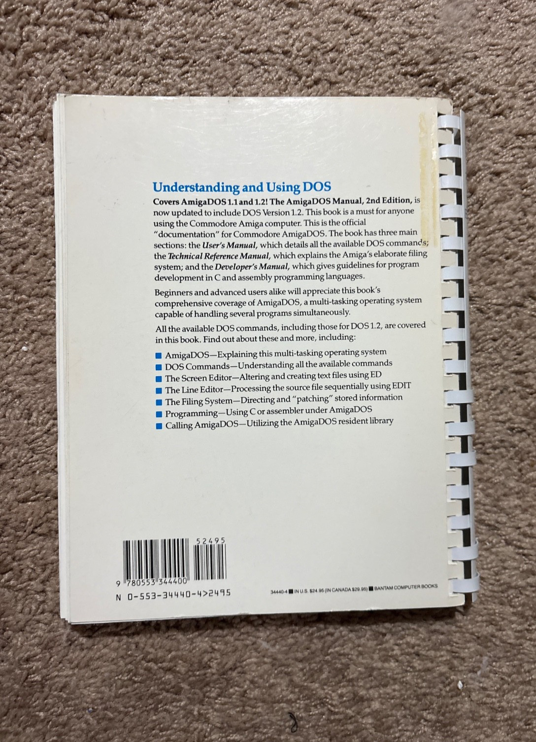The Amiga DOS Manual 1987 2nd Edition Commodore Amiga