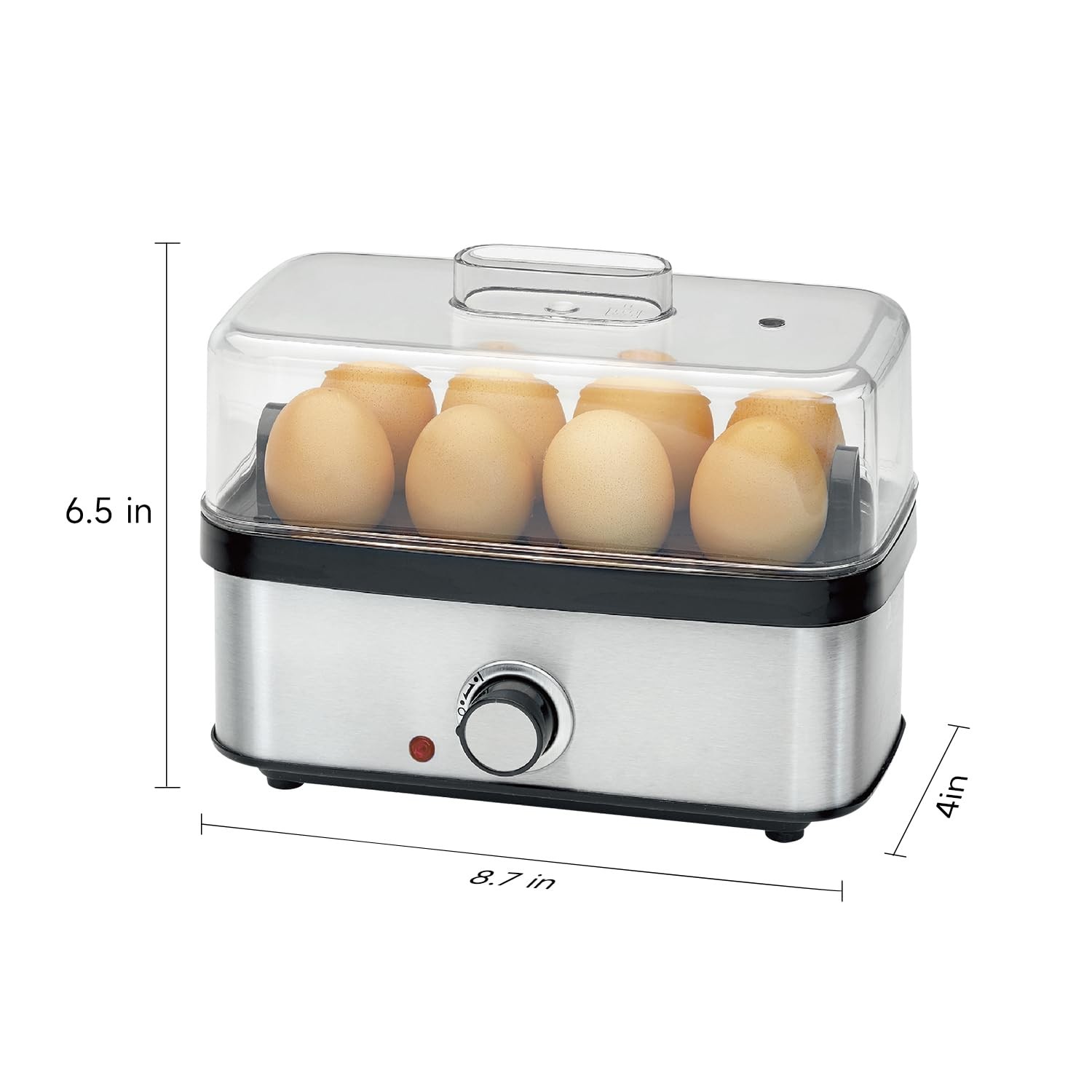 Electric Egg Cooker Rapid – 8 Capacity for Hard Boiled Large, Siliver