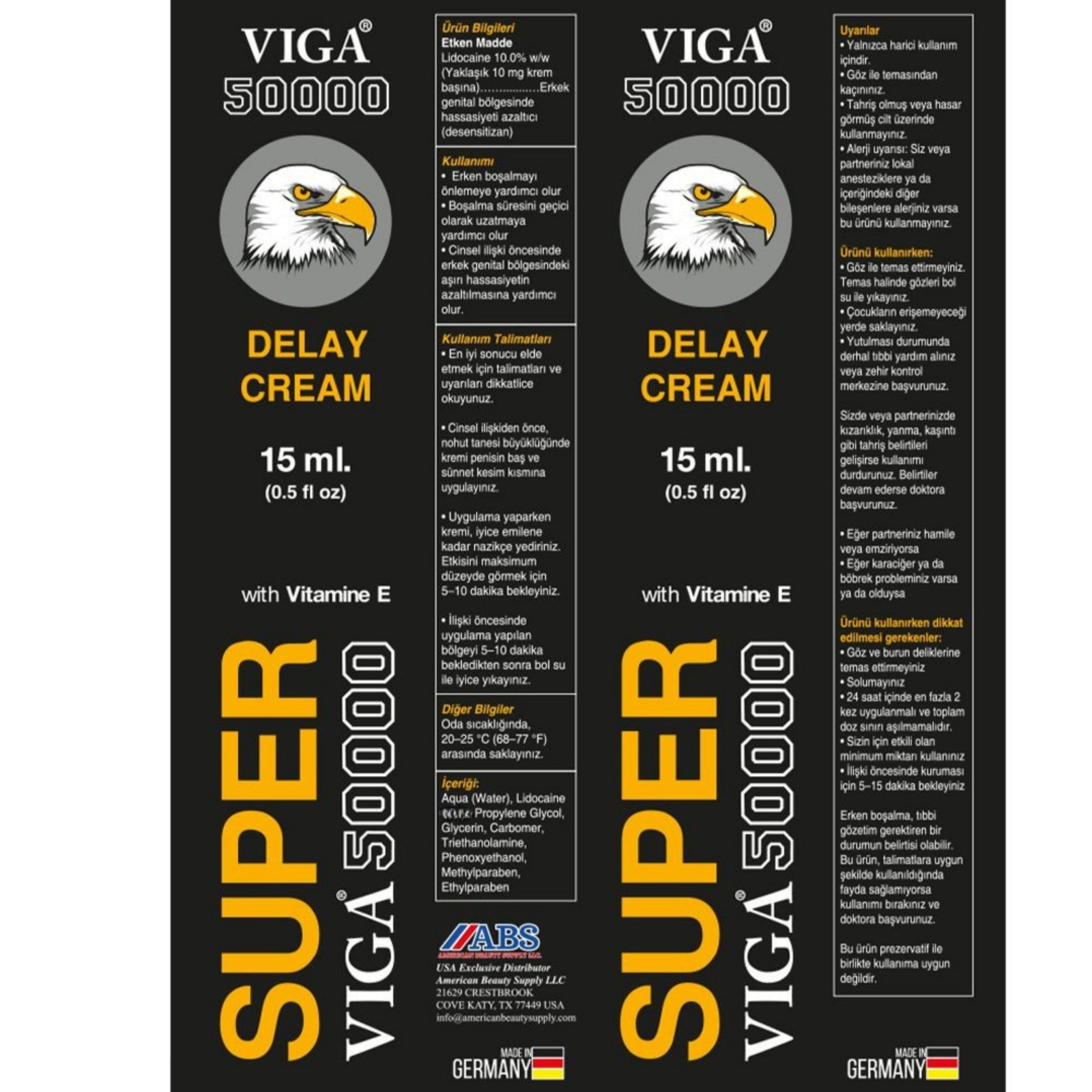 (Pack of 3) Viga 50000 Delay Cream for Men – Vitamin E Formula – 15ml