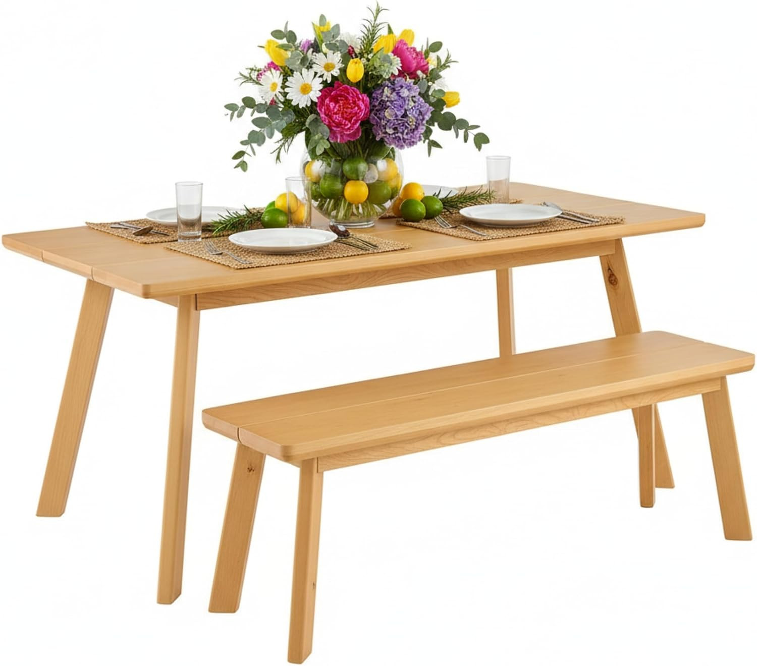 Shelburne Dining Table Set for 4-6 – Modern Farmhouse 73-Inch Dining Table and 4
