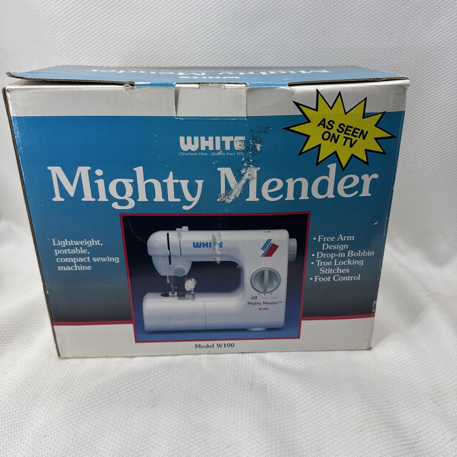 White Might Mender Model W100 Light weight Portable Compact Sewing machine NIB