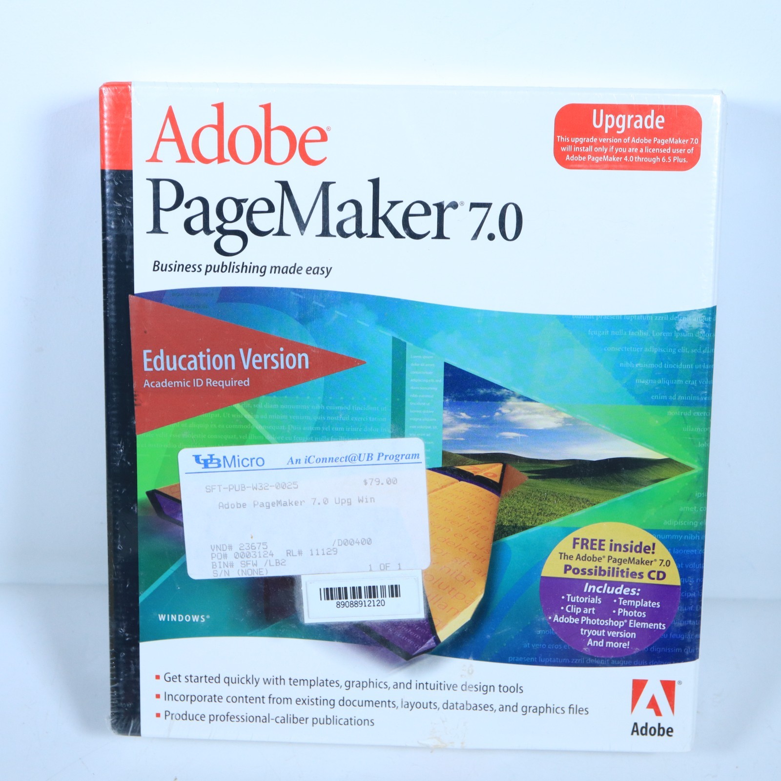 Adobe PageMaker 7.0 for Windows Upgrade Education Version NEW