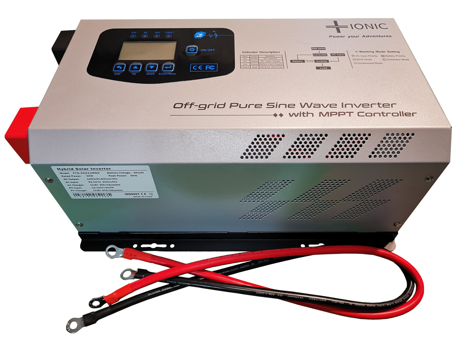 Inverter, 35A Charger and 60A MPPT Combo Unit. 2000W or 3000W.
