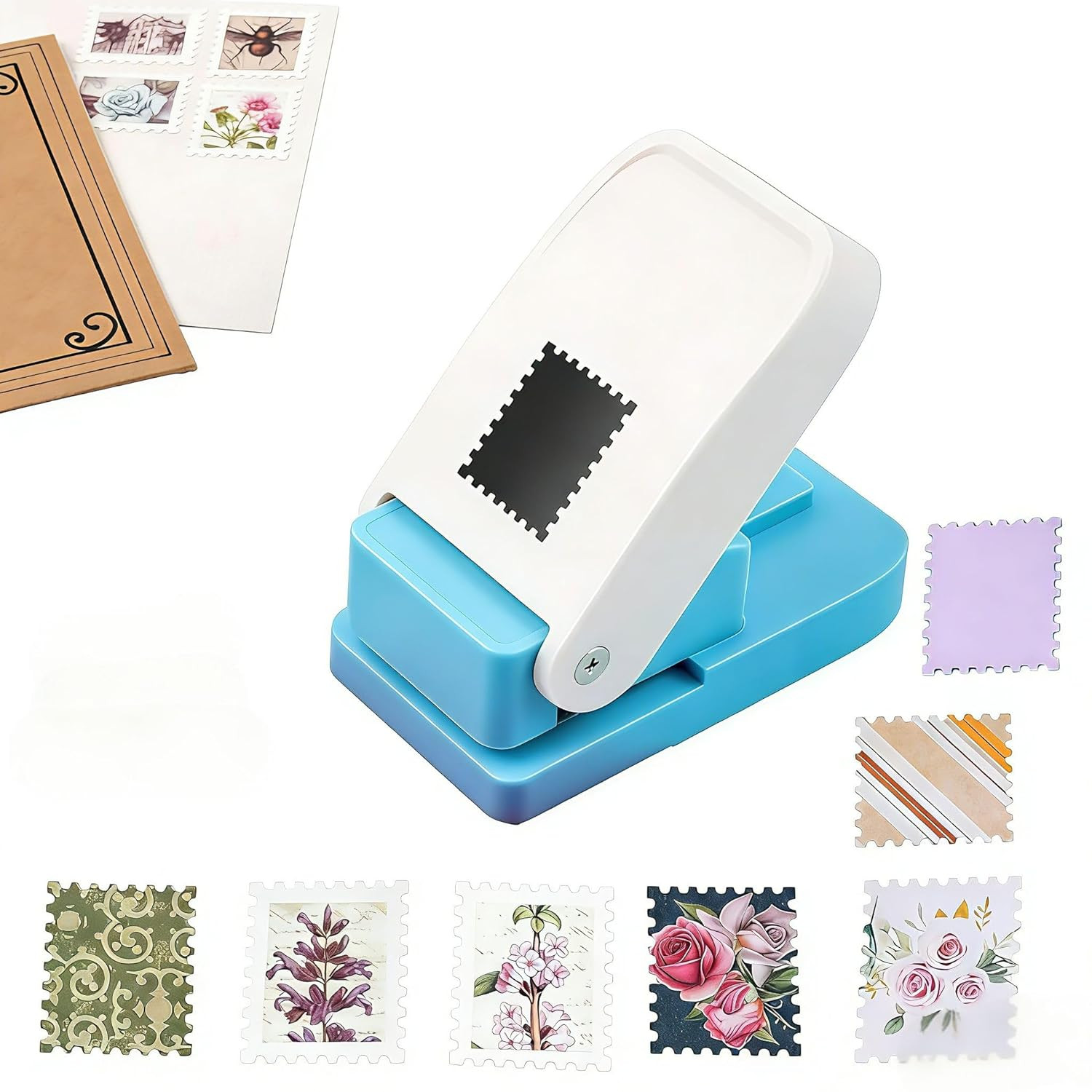 Rectangular Postage Stamp Punch Cutter, 1 x 0.8 Inch Stamp Puncher for Scrapbook