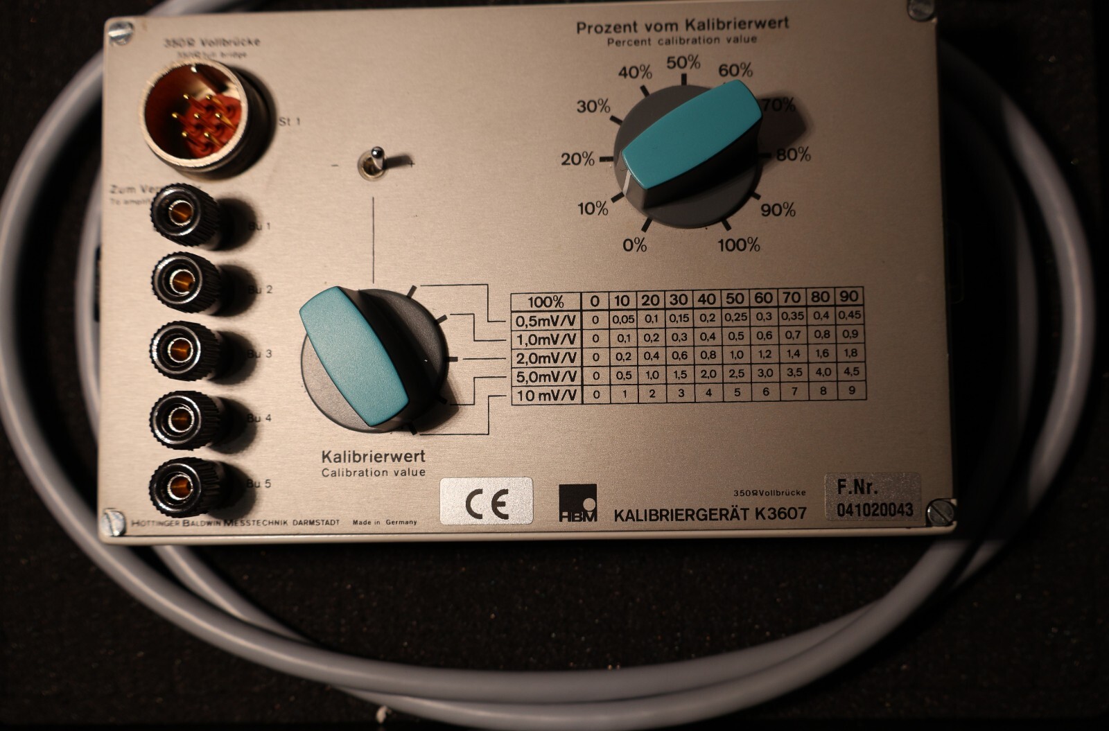 HBM K3607,  mV/V calibrator, new item with some  shelf life