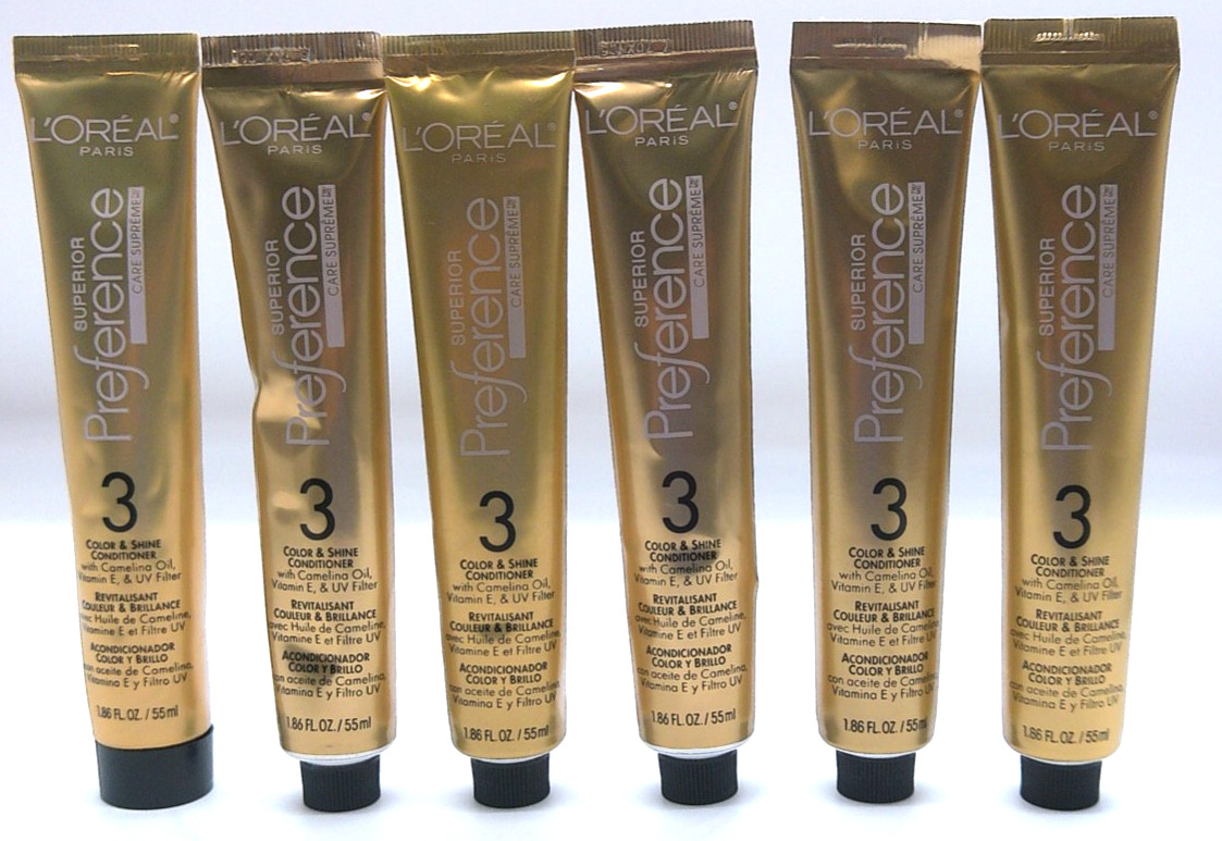 6Pk- L'Oreal Superior Preference 3 Color & Shine Conditioner, 1.86 Fl. Oz. Each
