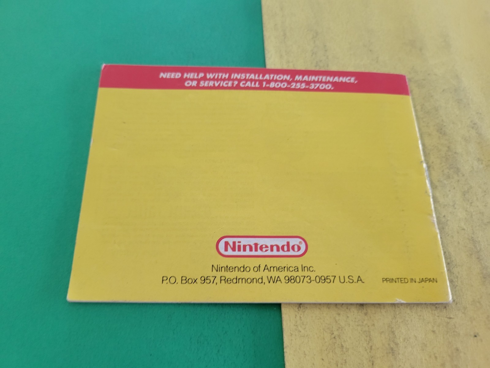 Game Boy Yoshi Instruction Booklet