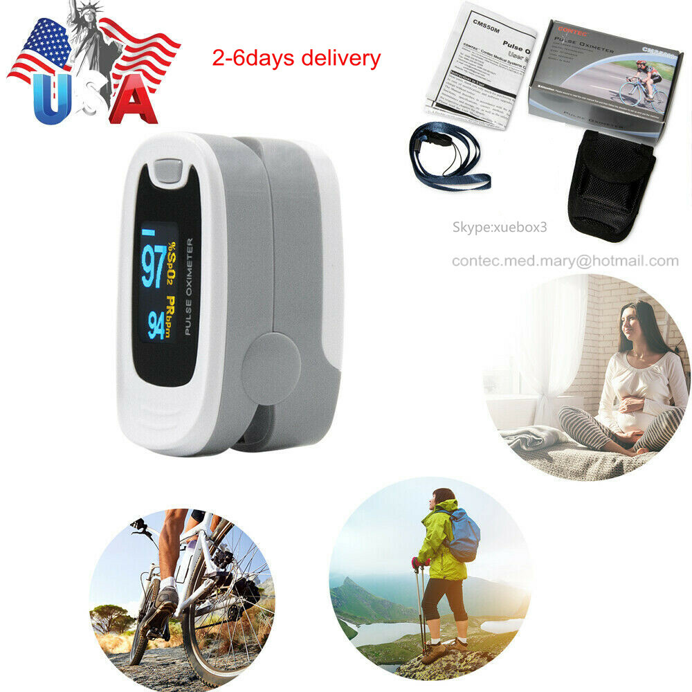 US stock Finger Pulse Oximeter Blood Oxygen Saturation Monitor SPO2 PR CE FDA