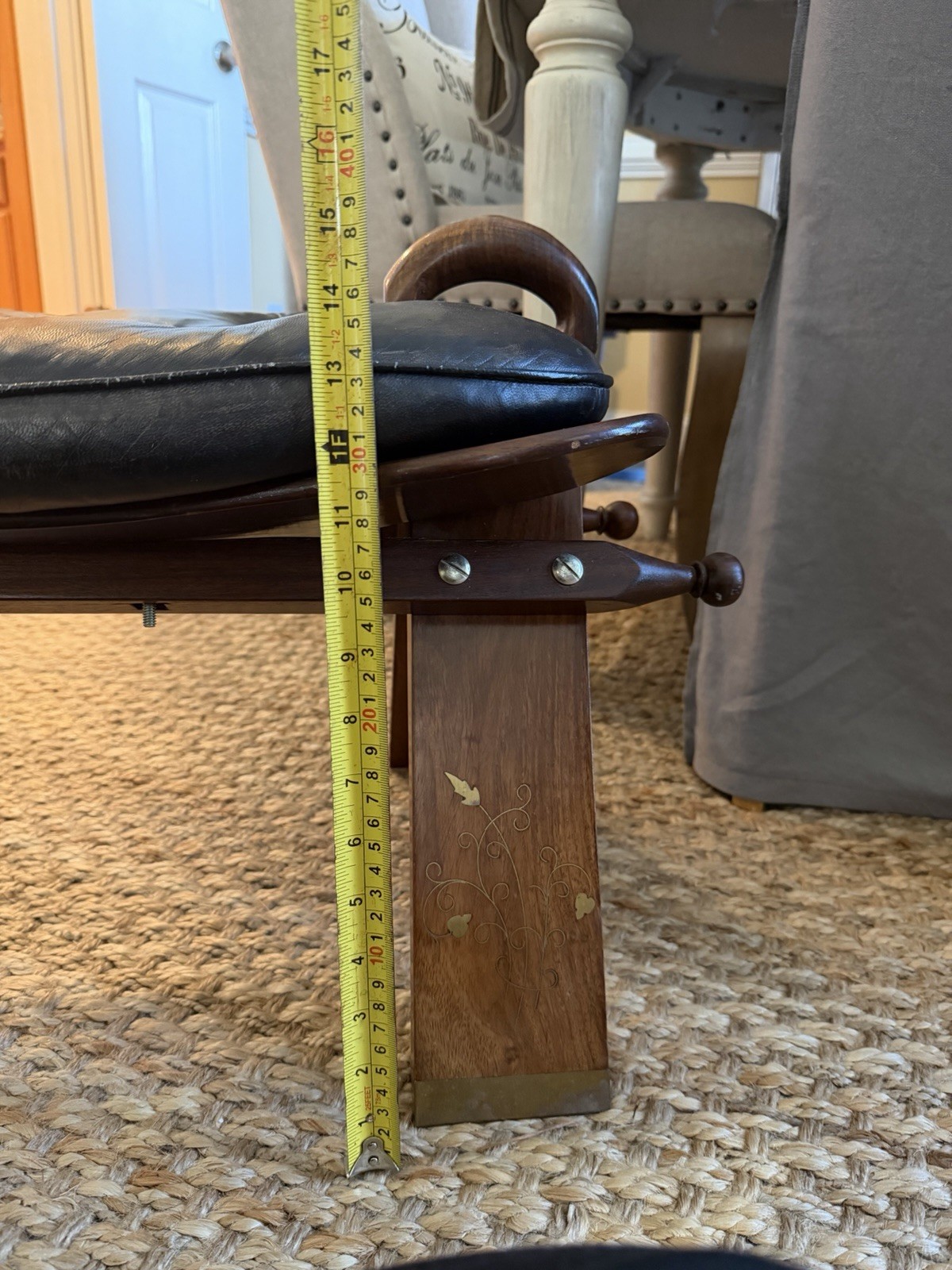 Vintage Camel Saddle Stool Ottoman Leather & Wood w/ Handles – Moroccan Style