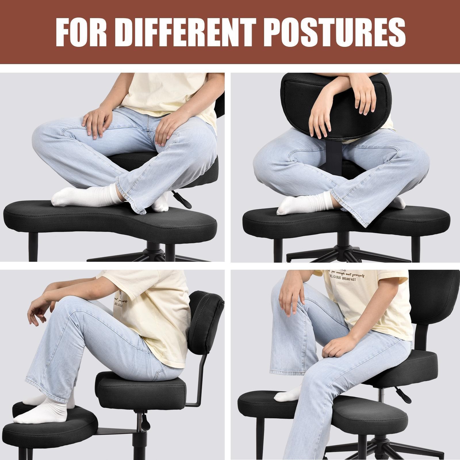 Criss Cross Legged Chair With Wheels, Meditation Chair, ADHD Yoga Chair adjust