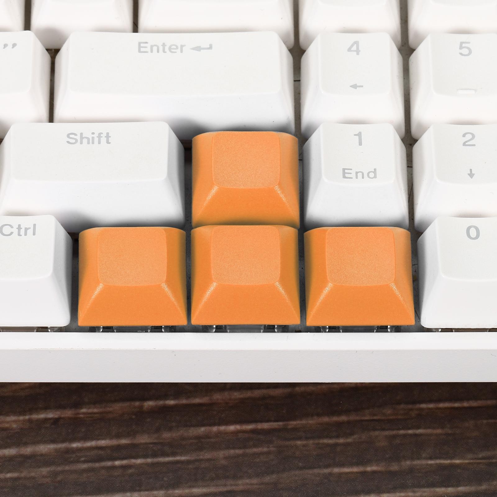 1U Blank Keycaps 5 Pack MX Keyboard Replacement Universal PBT Mechanical Orange