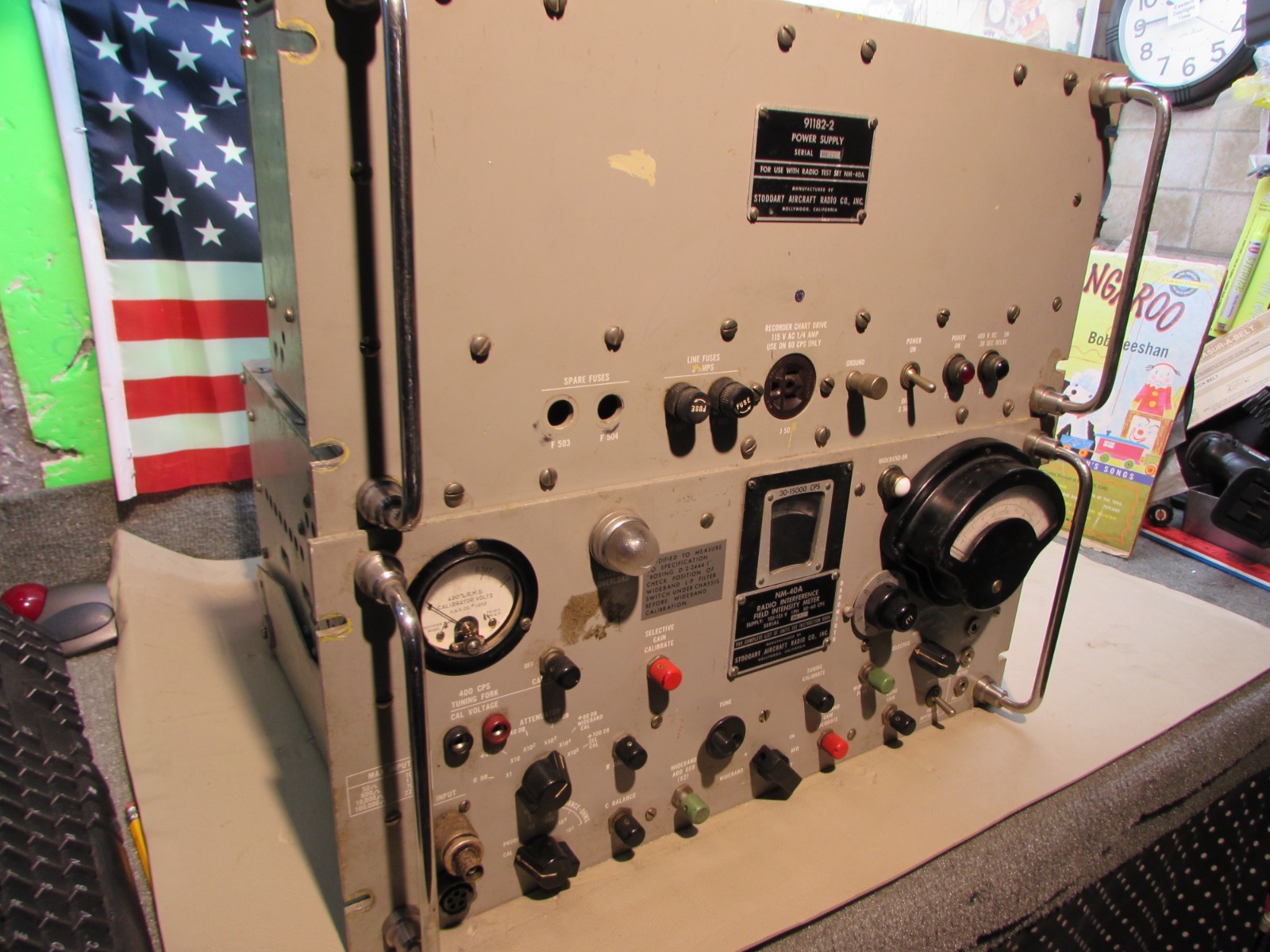 ESTATE*SALE TUBE STODDART AIRCRAFT NM-40A RADIO INT FLD METER & P/SUPPLY 91182-2